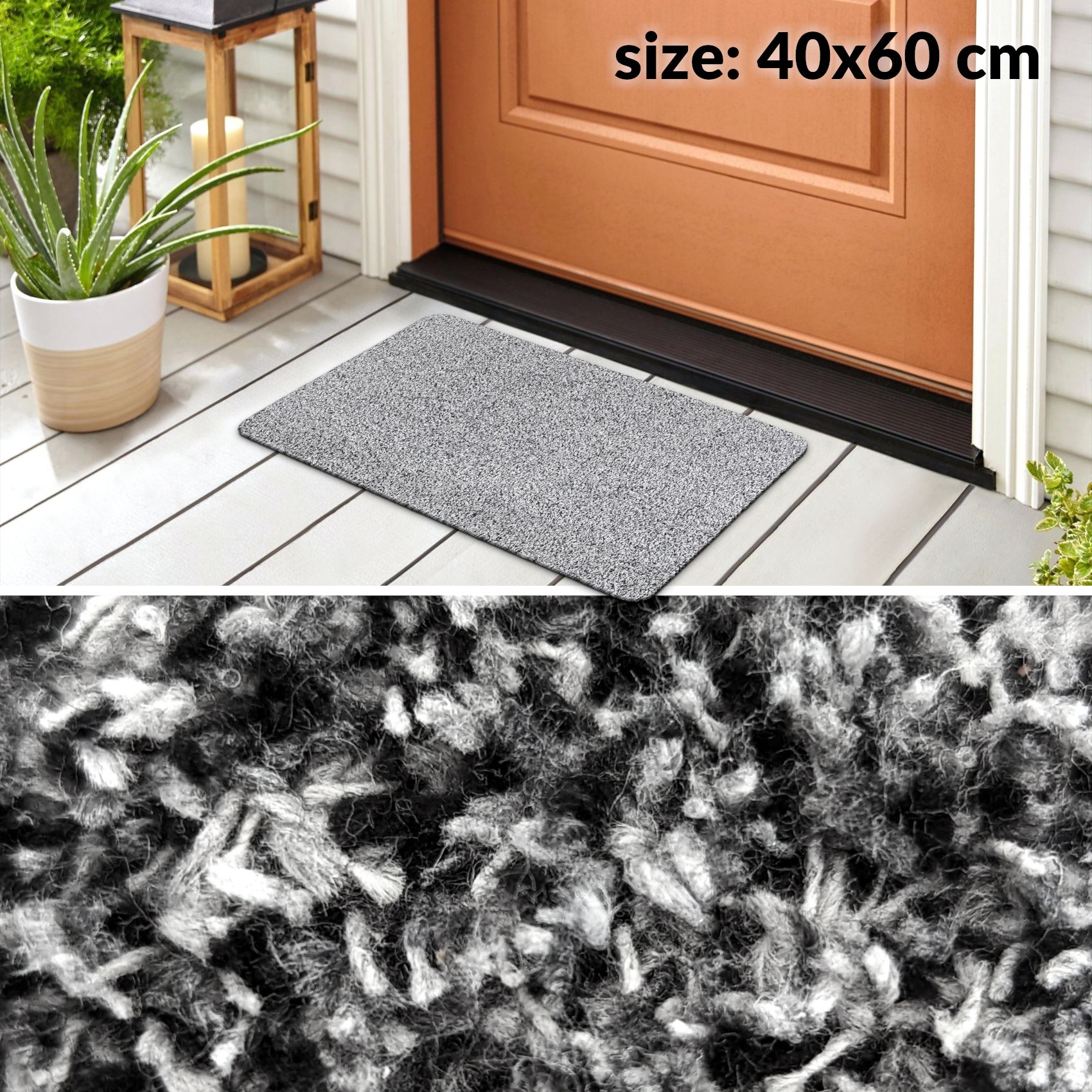 Läufer Flur Teppichläufer Flur Teppich Sauberlaufmatten Schmutzfangmatte Meterware | Breite 100cm Grau 40x60cm