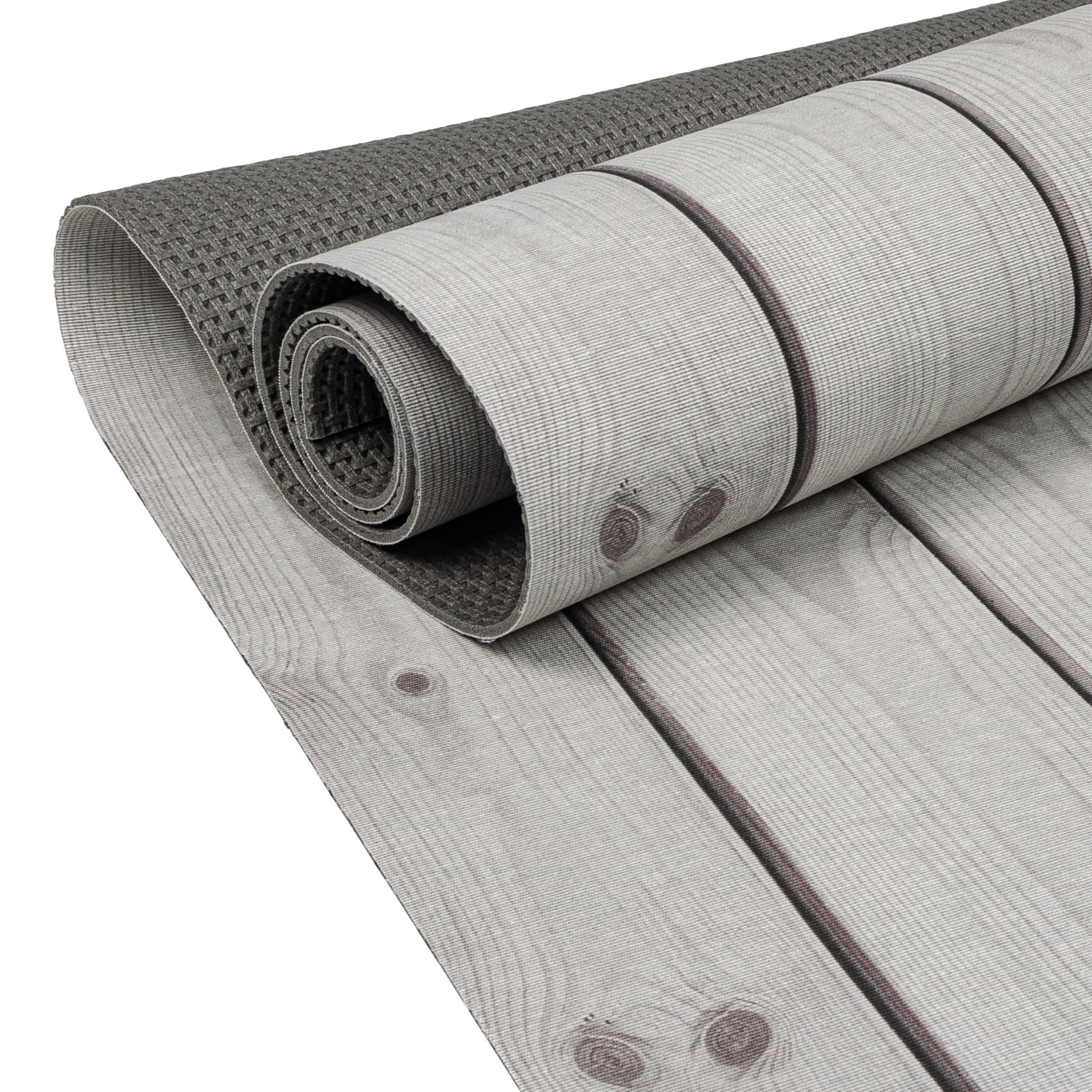 Küchenläufer Teppich Läufer Flurteppich waschbar rutschfest Holzoptik Grau Breite 65cm 100x65cm