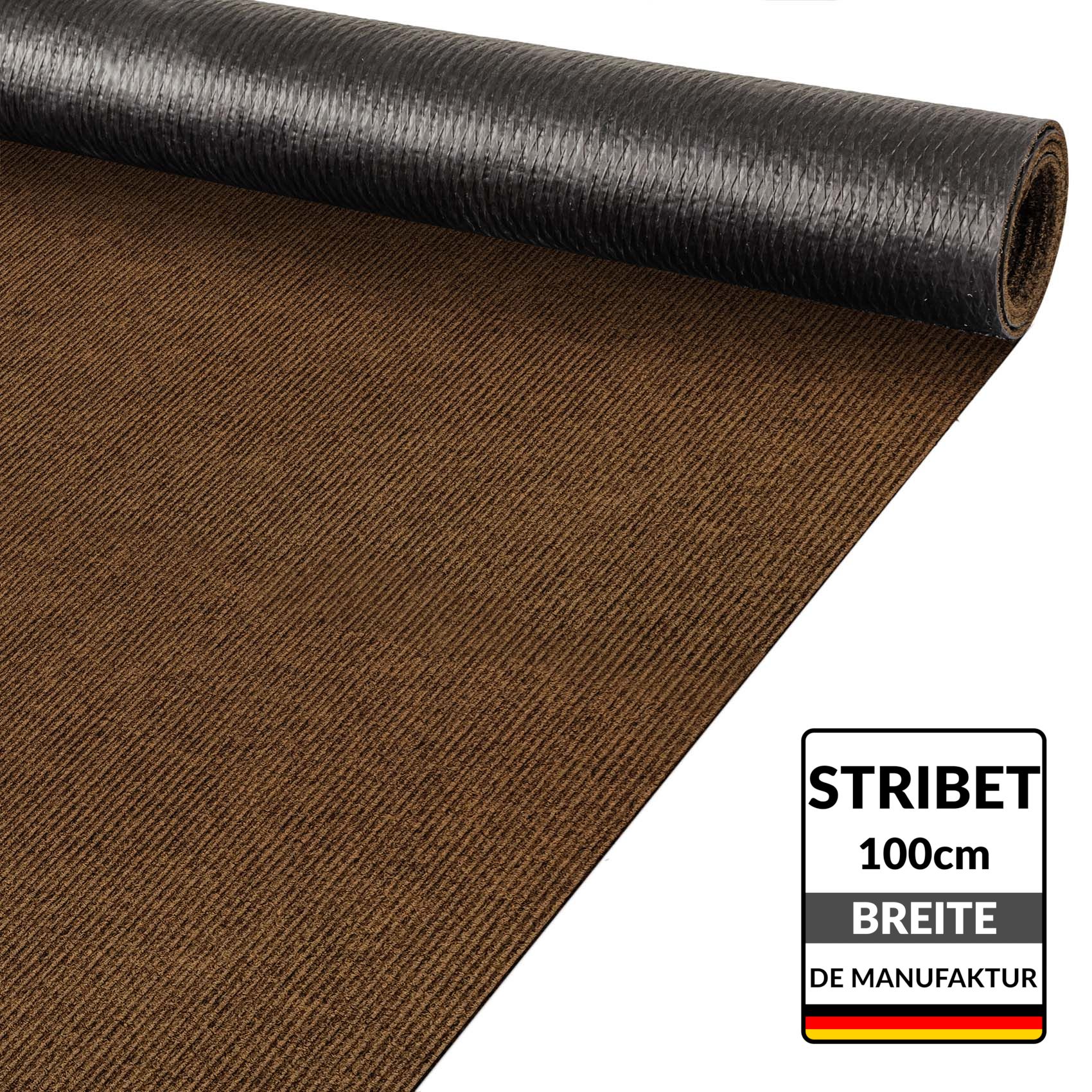 Teppichläufer Läufer Flur Sauberlaufmatte Schmutzfangmatte Flur Teppich STRIBET Breite 100cm Hellbraun 200x100cm