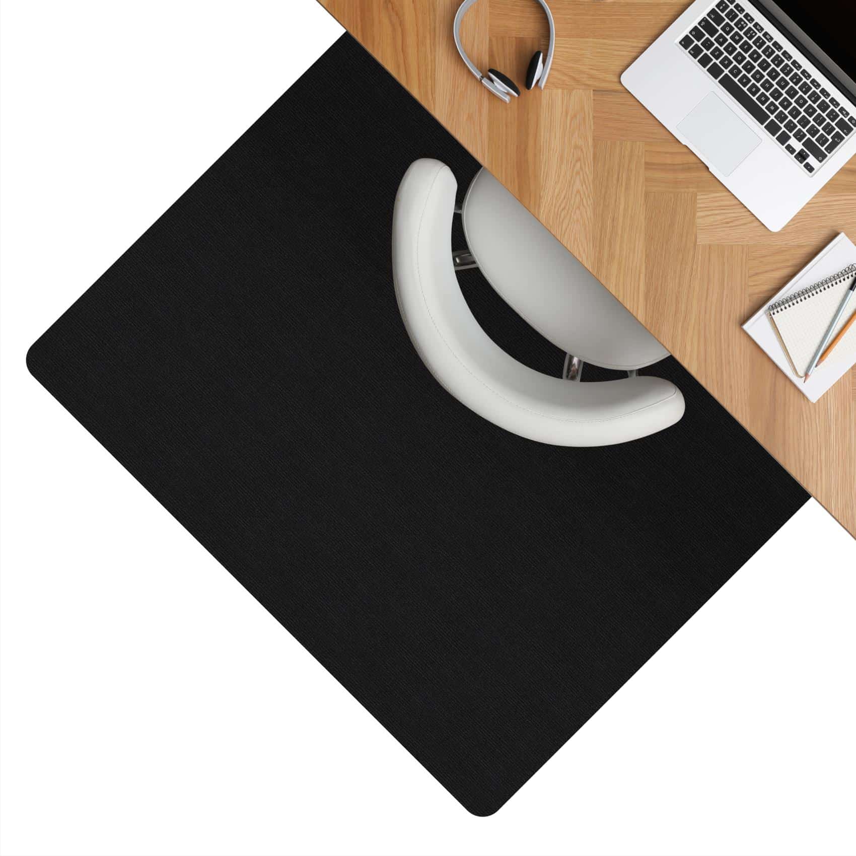 Bodenschutzmatte Bürostuhlunterlage Schreibtischstuhl Unterlage Teppich selbsthaftend NEMESIS Schwarz 90x120cm