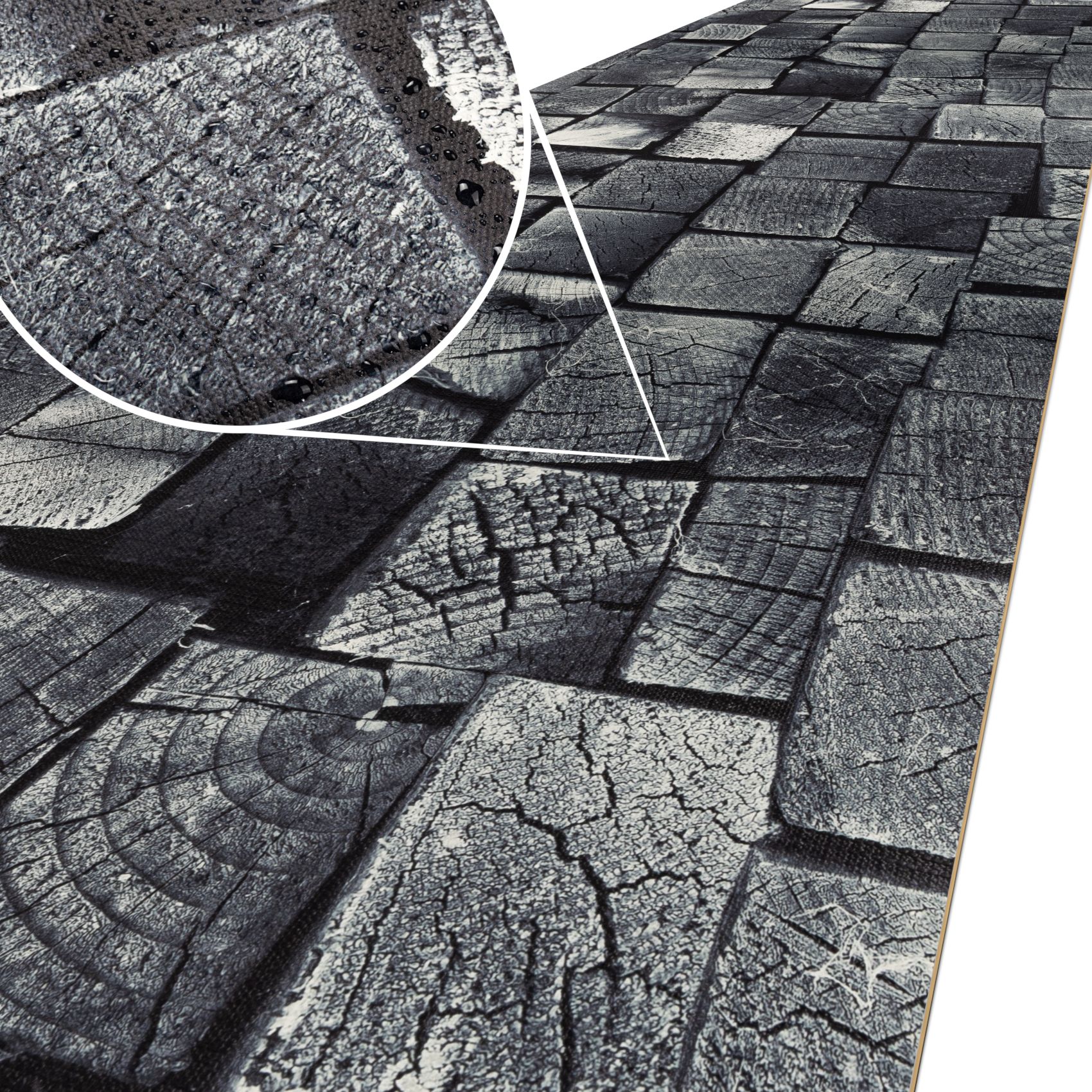 Küchenläufer Küchenteppich Läufer Flur Teppichläufer rutschfest Holz Anthrazit 100x52cm