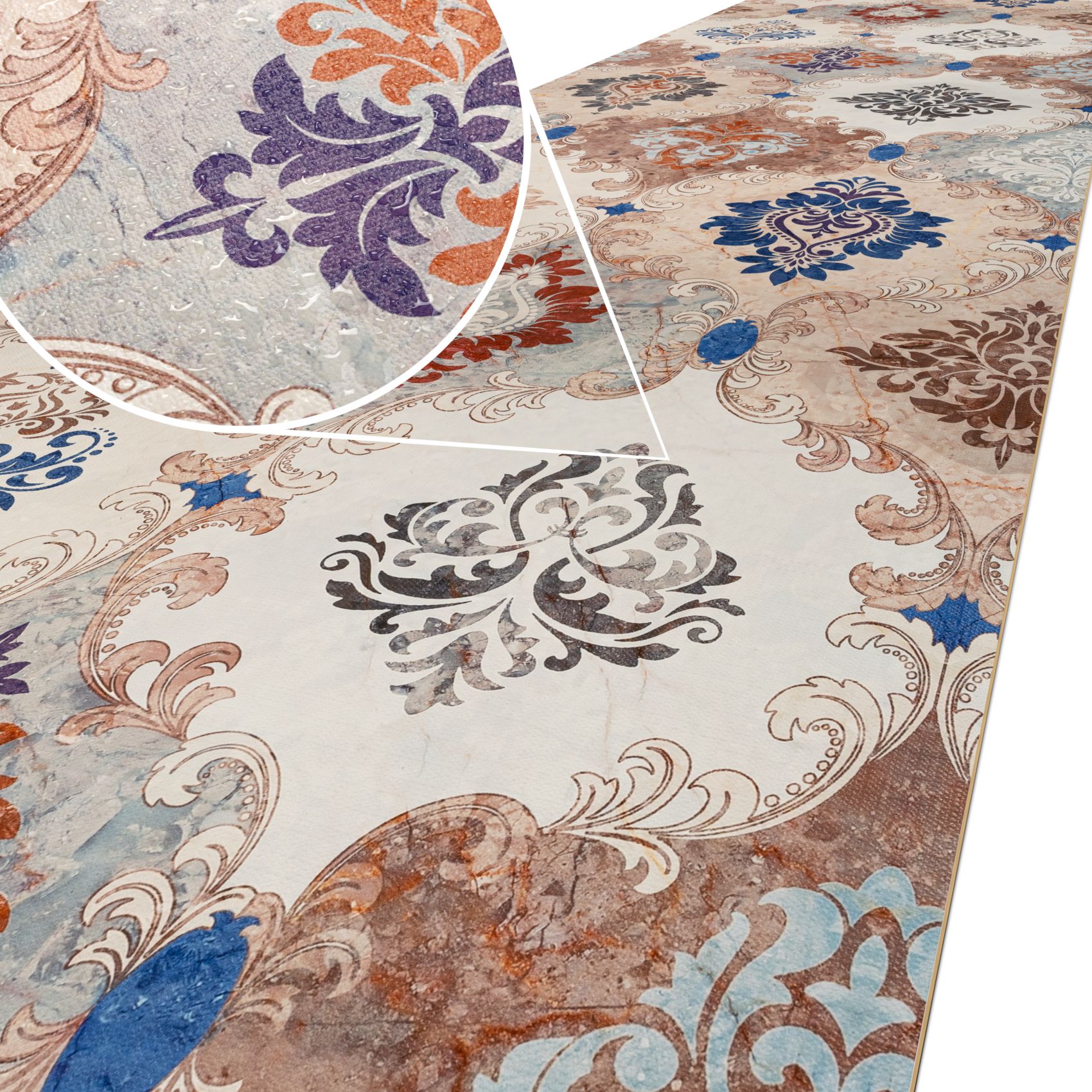 Küchenläufer Küchenteppich Läufer Flur Teppichläufer rutschfest Teppich Look 100x52cm