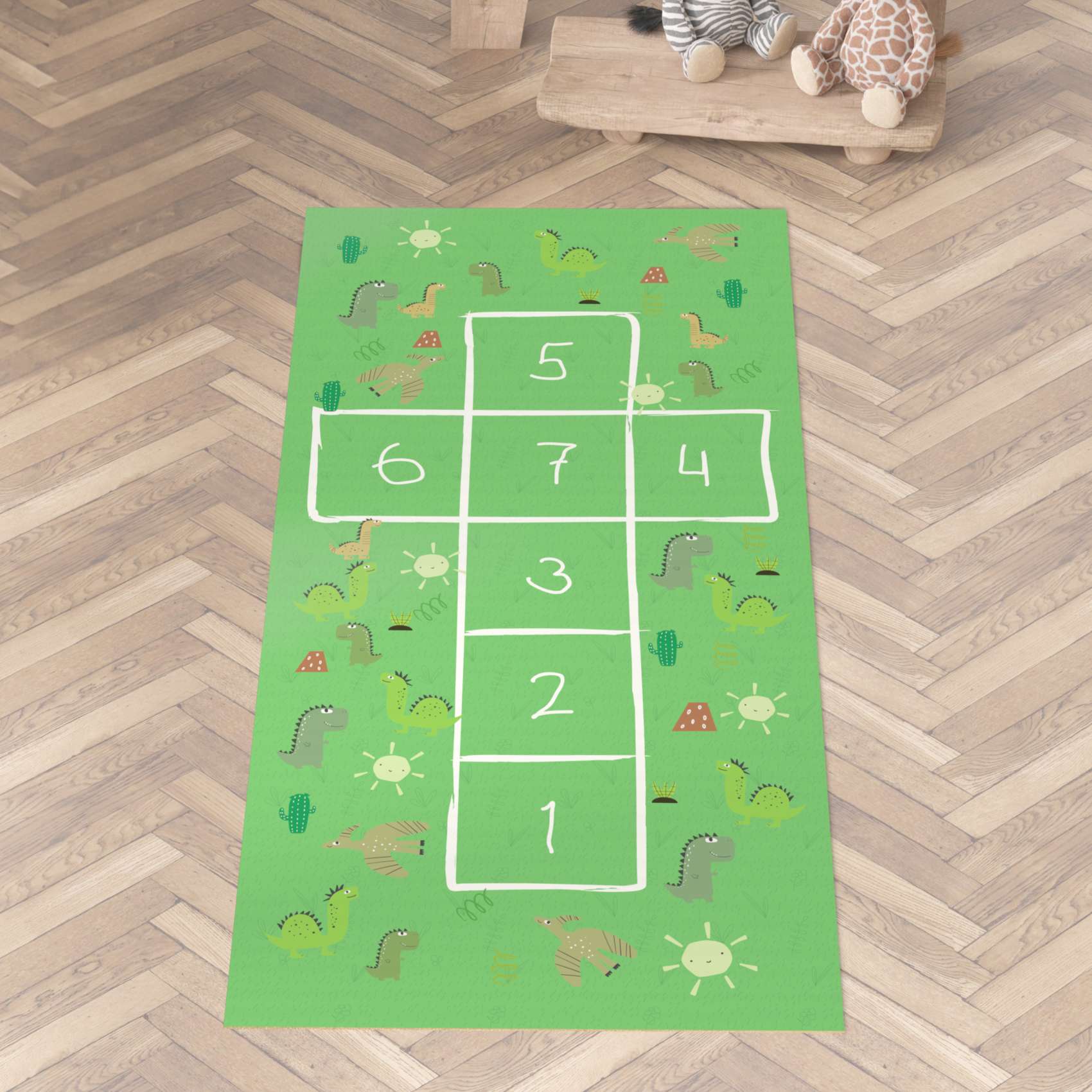 Spielmatte Hüpfspiel Teppich Läufer Hüpfspiel abwaschbar rutschfest Hinkepott 75x161cm