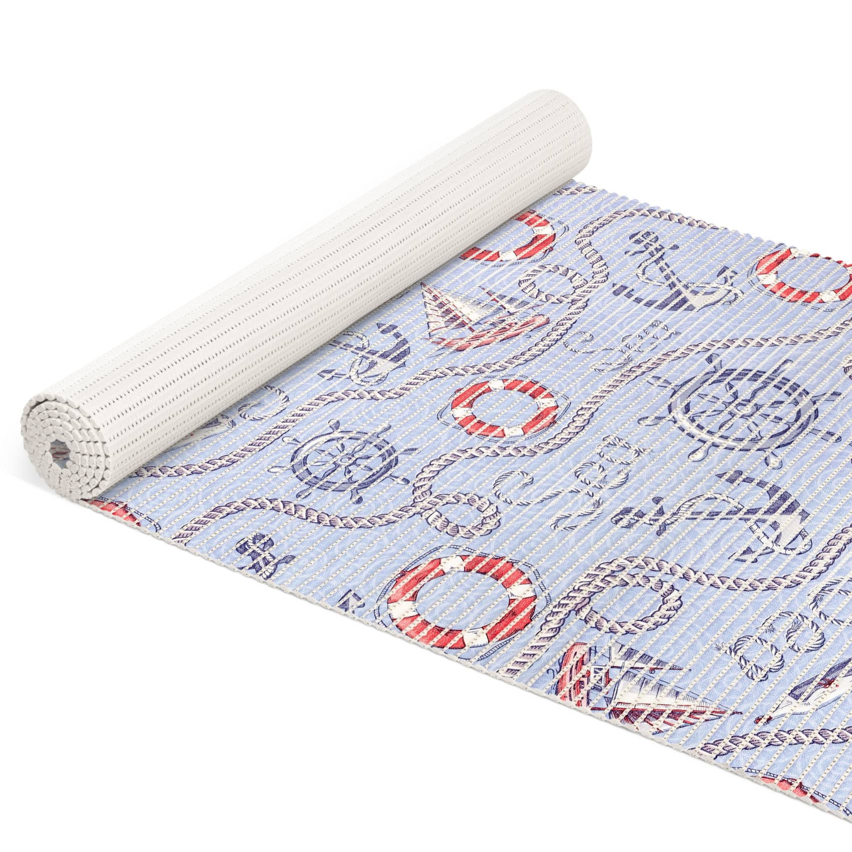 Weichschaummatte Bad Weichschaum Badematte Kompass Port Seefahrt Blau Breite 65cm Meterware 100x65cm