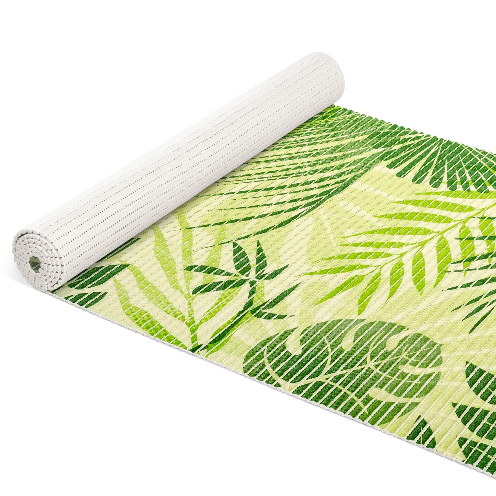Weichschaummatte Bad Weichschaum Badematte Grün Palmblätter Tropen Breite 65cm Meterware 100x65cm