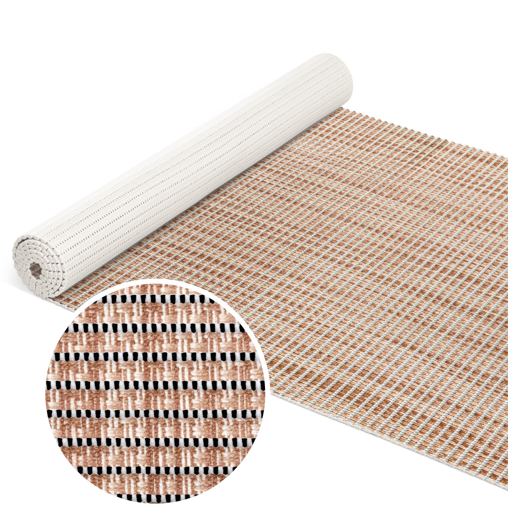 Weichschaummatte Bad Weichschaum Badematte Leinenoptik Braun Breite 65cm Meterware 100x65cm