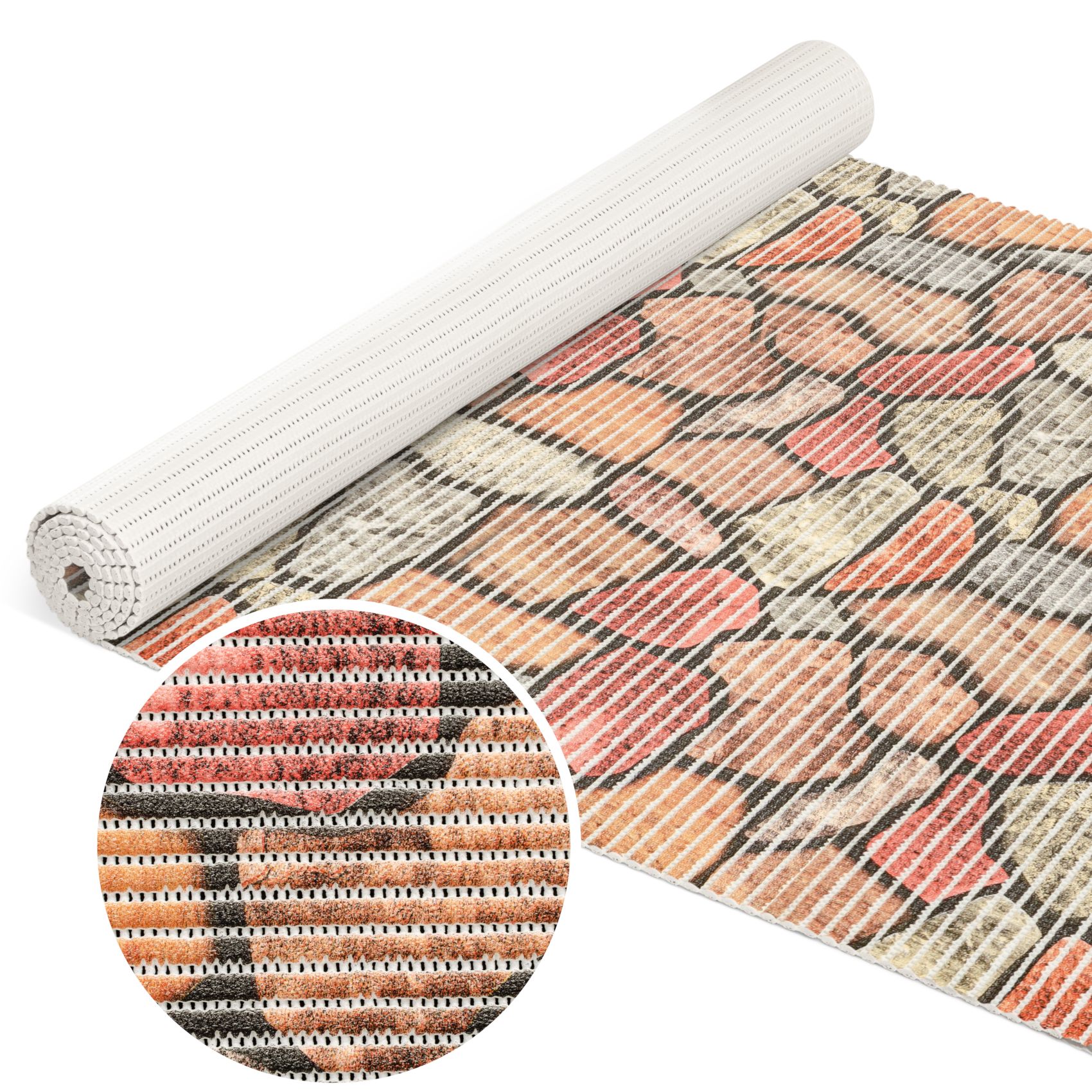 Weichschaummatte Badematte Pflastersteine Braun Breite 80cm Meterware 100x80cm