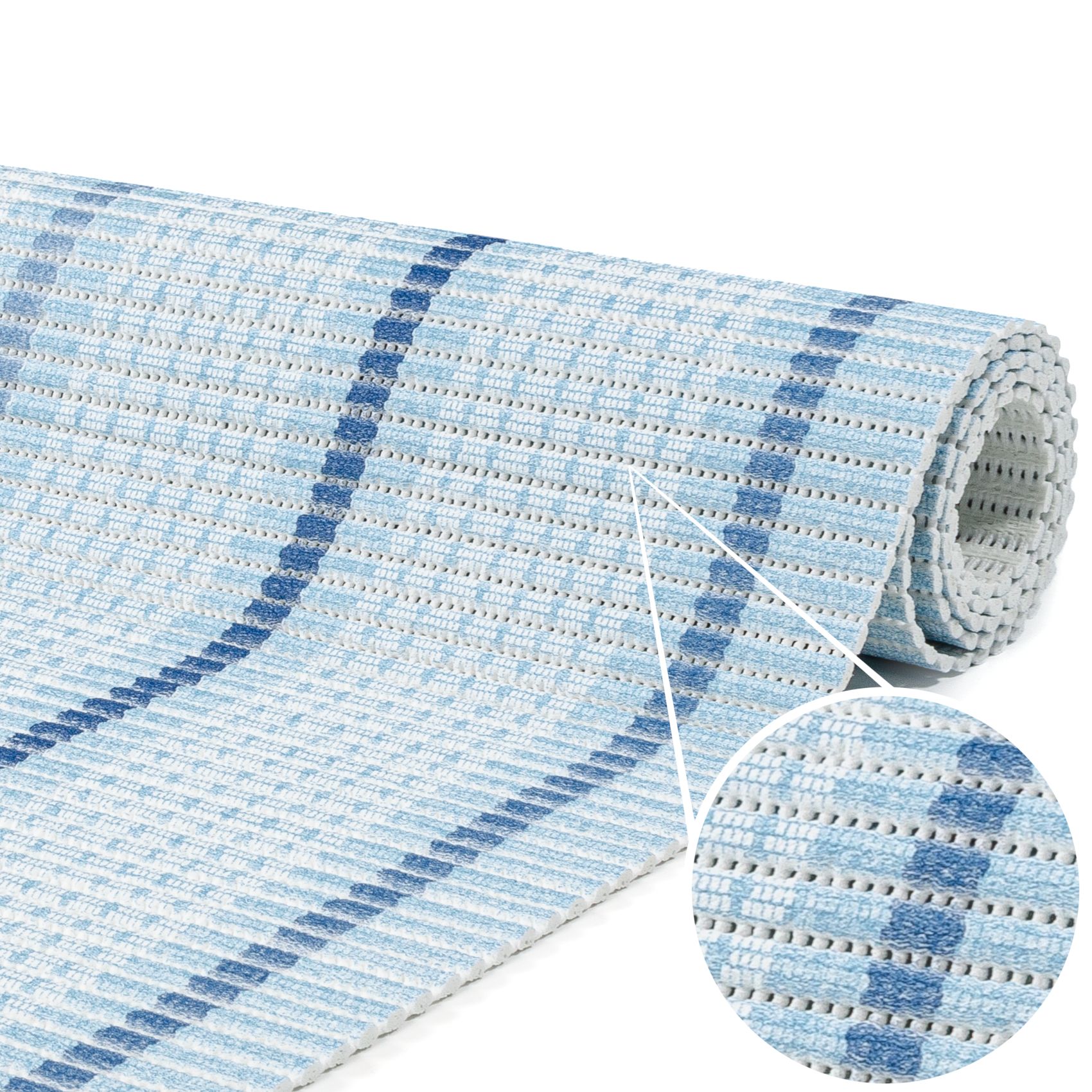 Weichschaummatte Bad Weichschaum Badematte Line 2 Farben Blau Grün 65cm Breite Meterware Teppich Blau 100x65cm