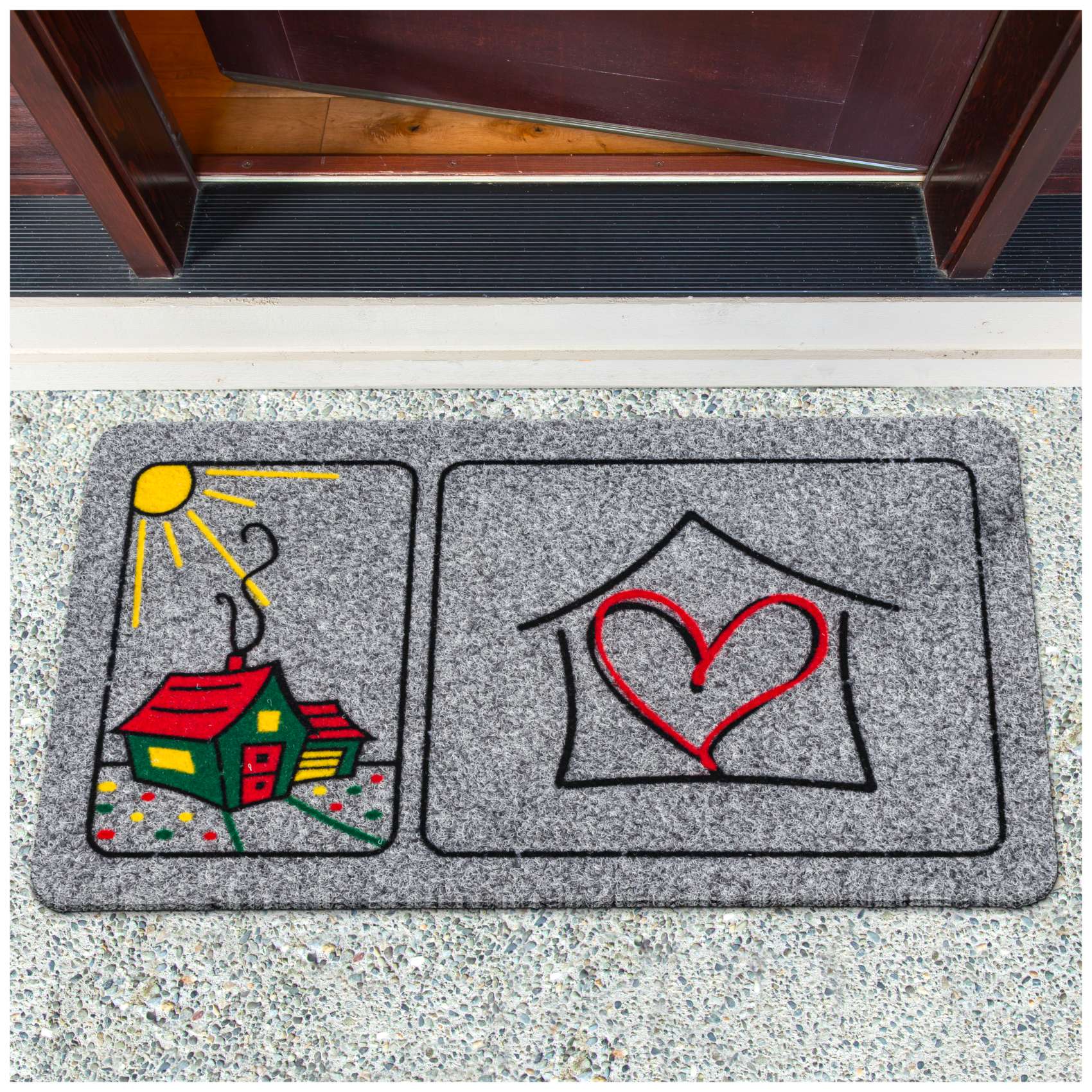 Fußmatte Schmutzfangmatte Türvorleger rutschfest Home Herz 40x70cm