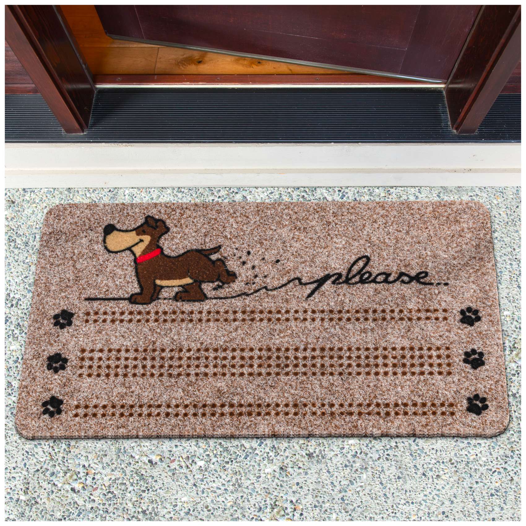Fußmatte Schmutzfangmatte Türvorleger rutschfest Hund 40x70cm