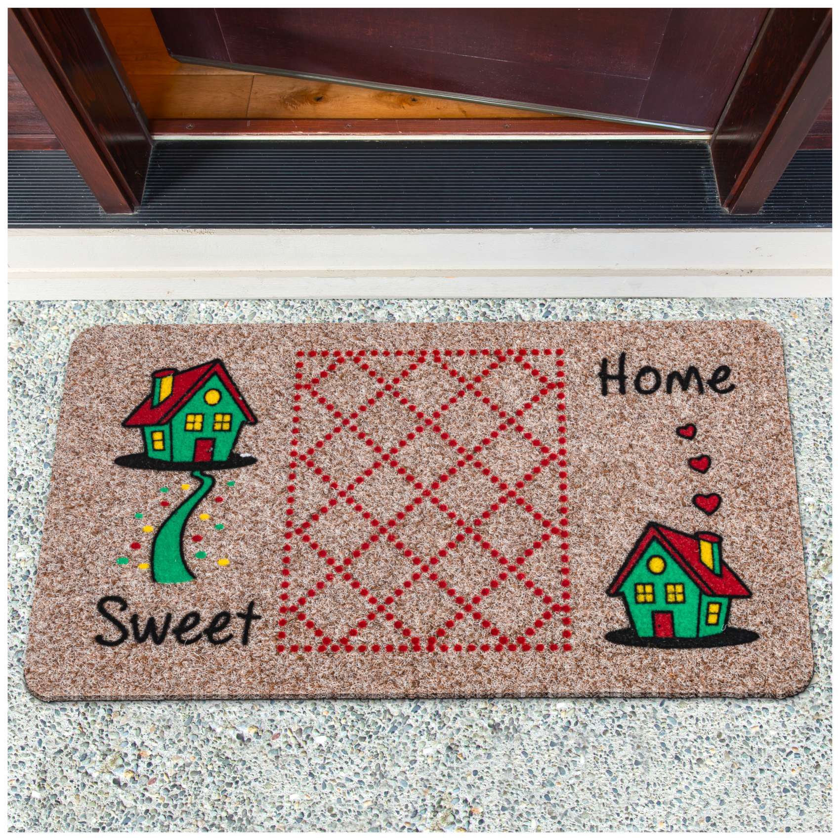 Fußmatte Schmutzfangmatte Türvorleger rutschfest Sweet Home 40x70cm