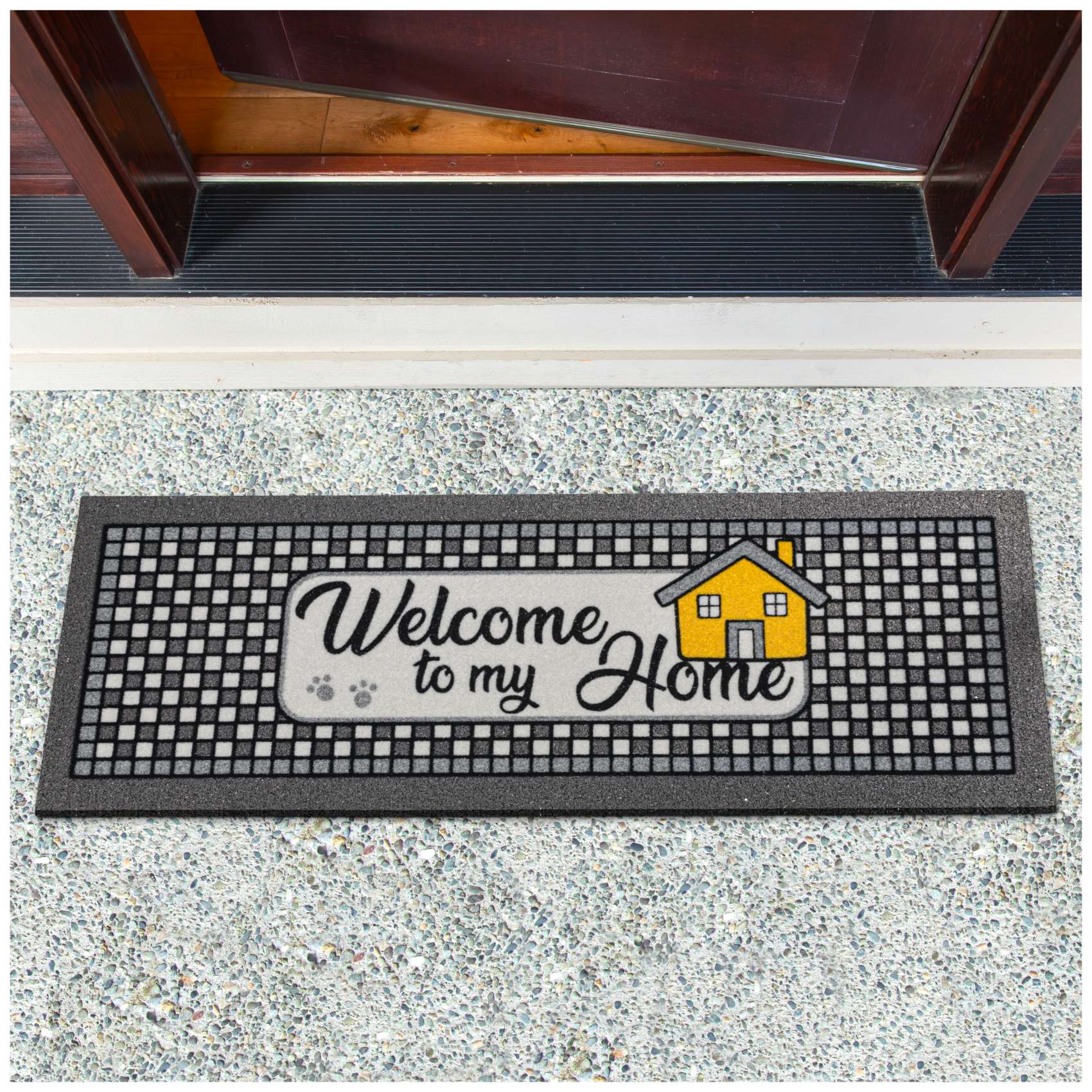 Schmutzfangmatte Fußmatte Türvorleger rutschfest Welcome Home 25x68cm
