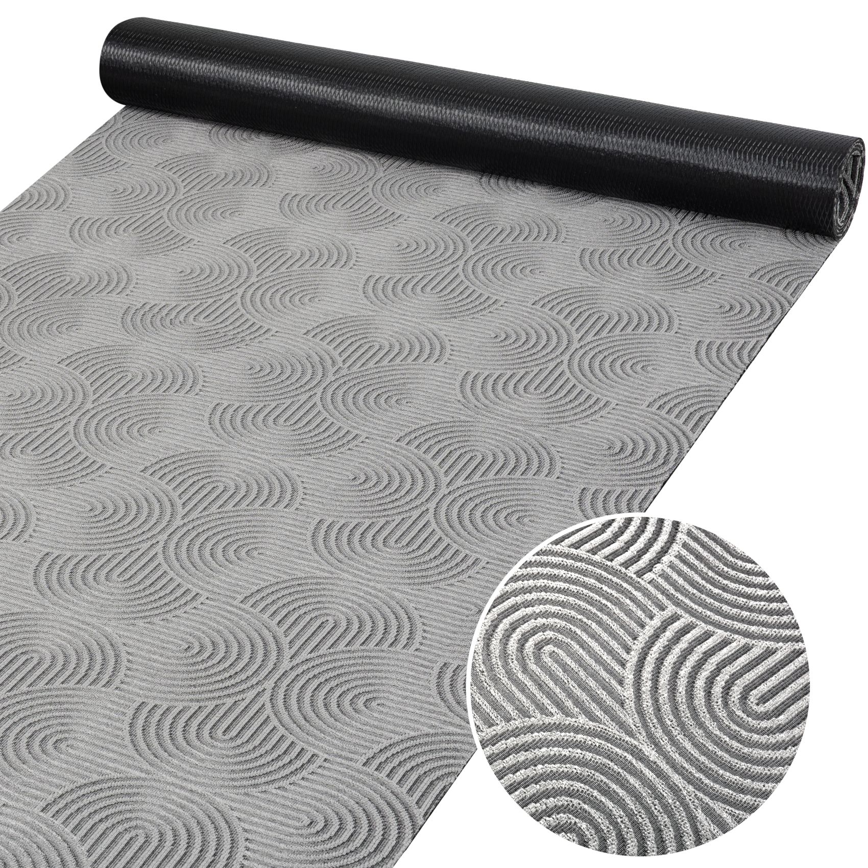 Teppichläufer Küchenläufer Flur Läufer Velours rutschfest waschbar Grau Velora 3 Breiten 50 cm 100 cm