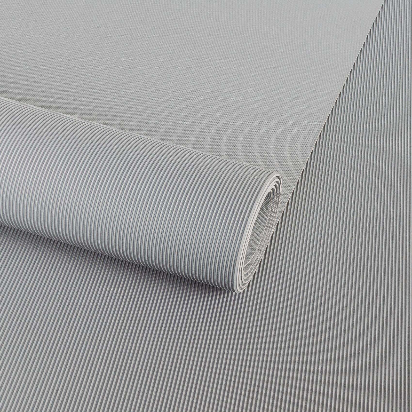 Gummimatte Gummiläufer Feinriefen Grau 3mm 100cmx80cm, Geruchslos - Bodenbelag, Bodenmatte