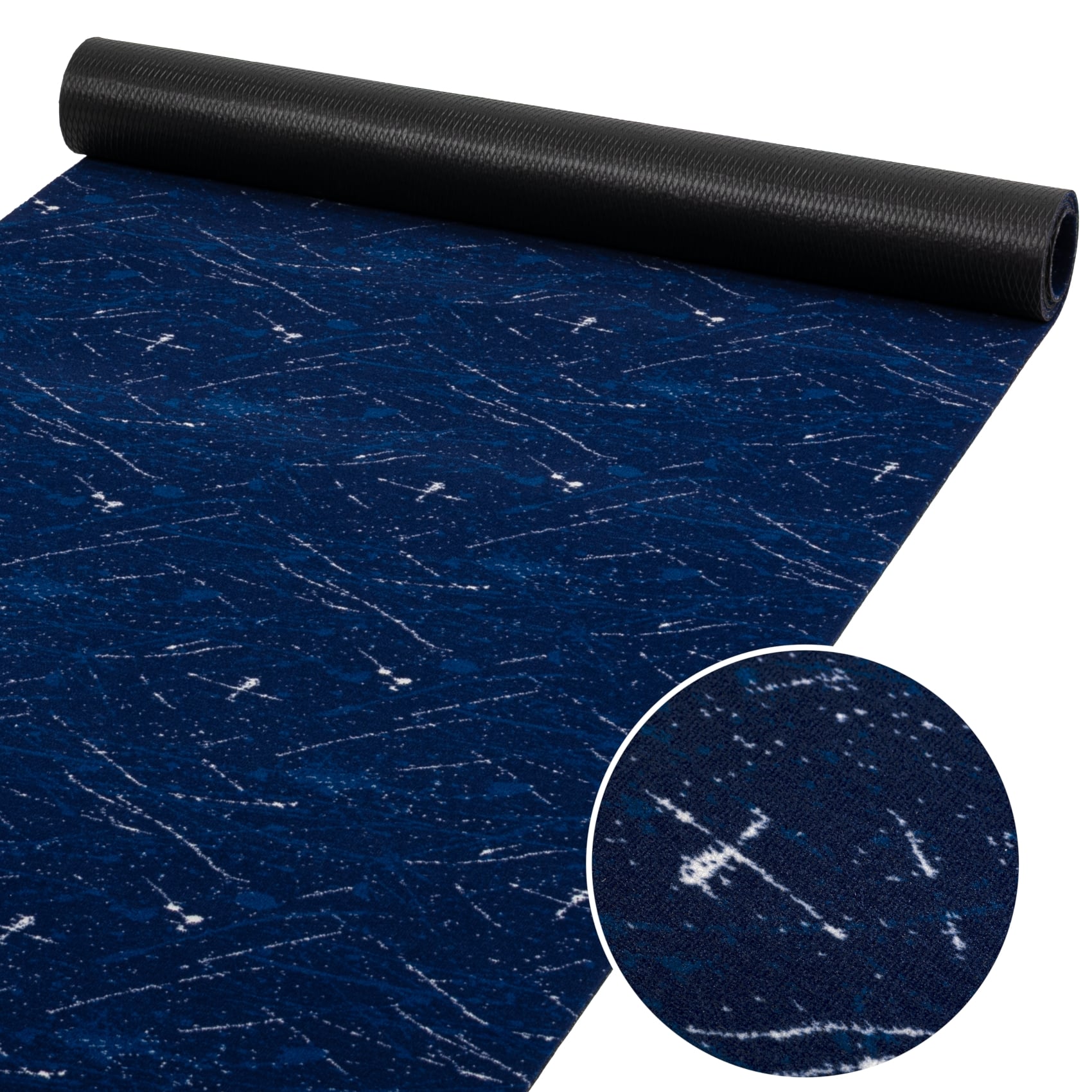 Läufer Flur Teppichläufer Küchenläufer rutschfest Velvet Blau Breite 65cm / 100cm 65 cm 100 cm