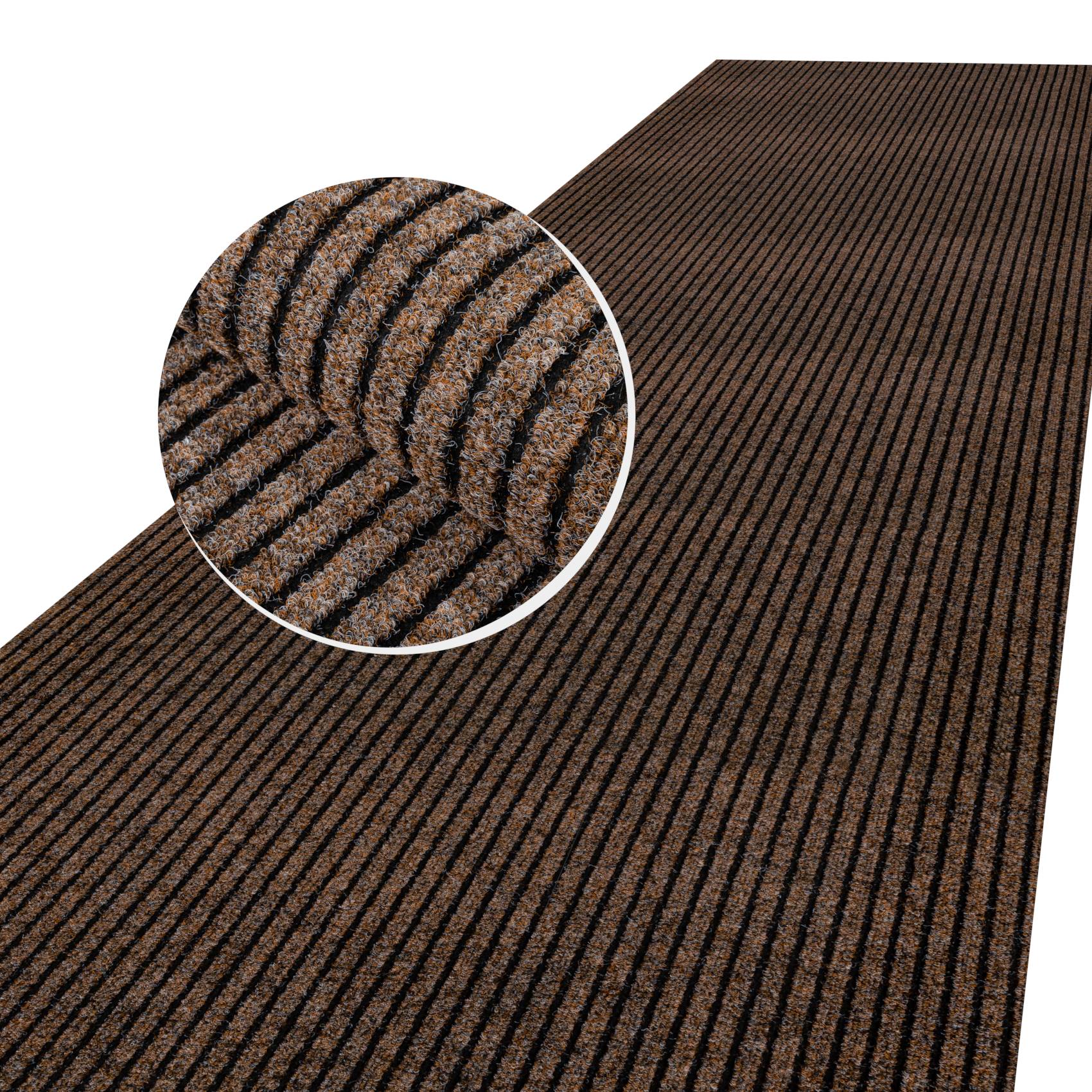 Schmutzfangmatte Teppich Meterware Fußmatte Sauberlaufmatte Flur Läufer Braun Breite 160 cm 100 x 160 cm