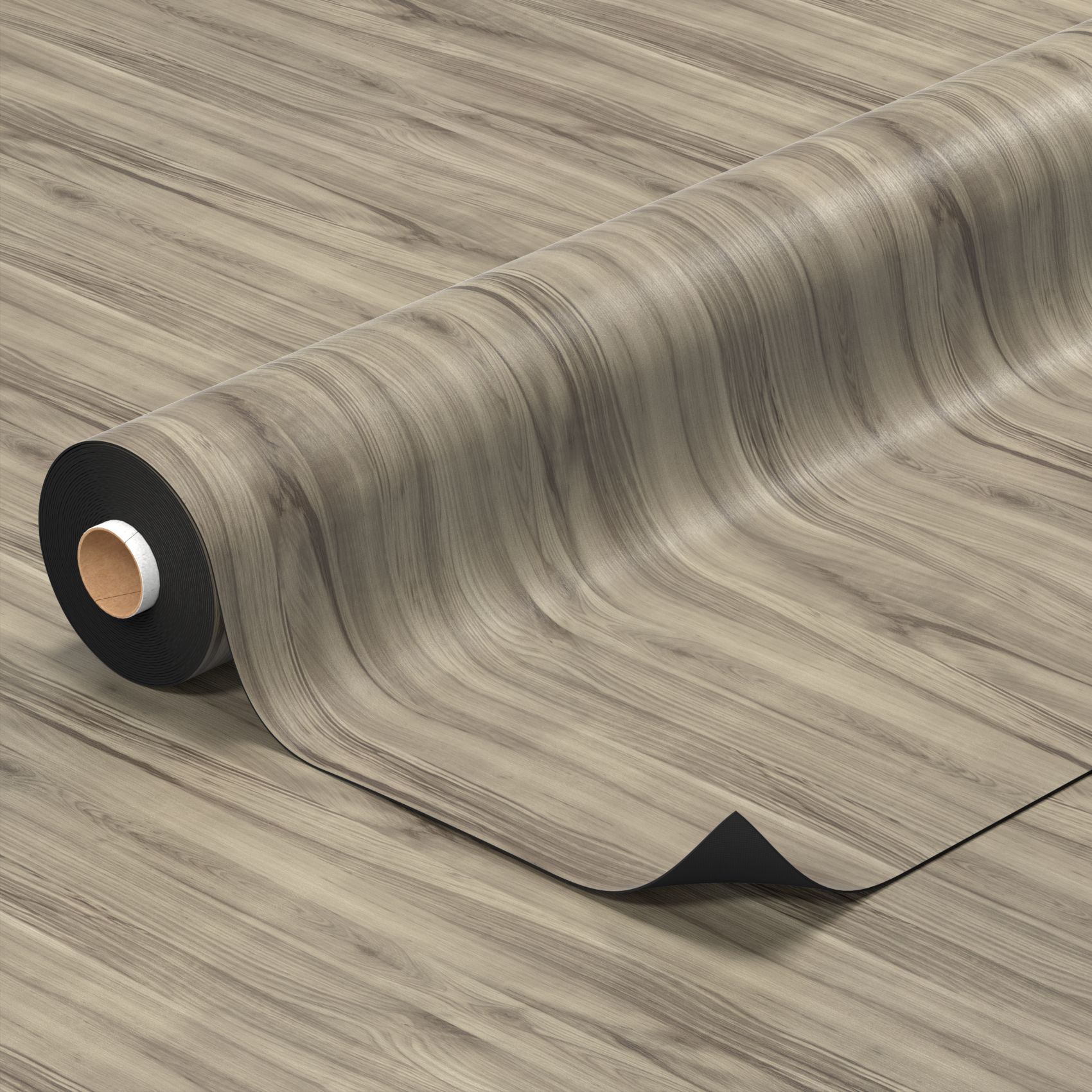 PVC Bodenbelag 1mm Holz Grau 140 x 140 cm