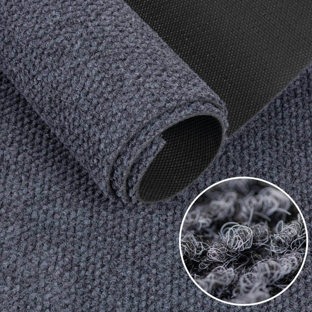 Sauberlaufmatte Teppichläufer Schmutzfangmatte Flur Läufer Teppich BOB Grau Schmutzfangläufer robust Meterware 120cm 100 x 120 cm