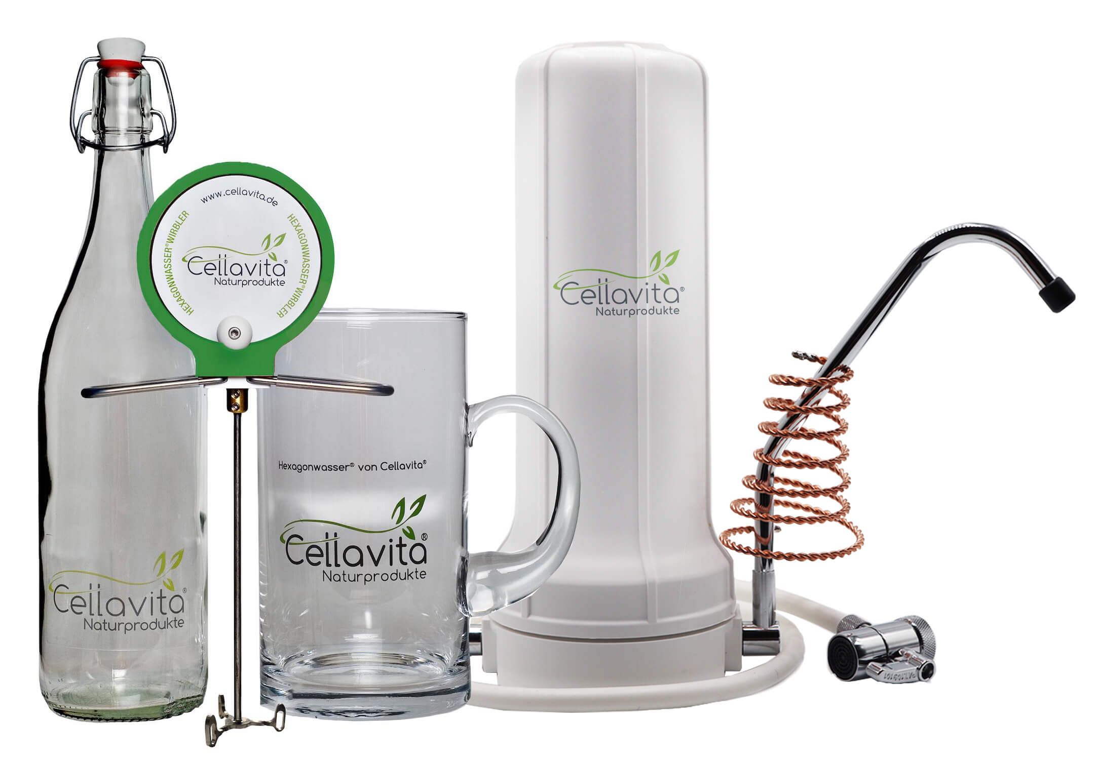 Alvito AuftischFilter Basic + Hexagonwasserwirbler Set + Quantotec®-Hochenergies...