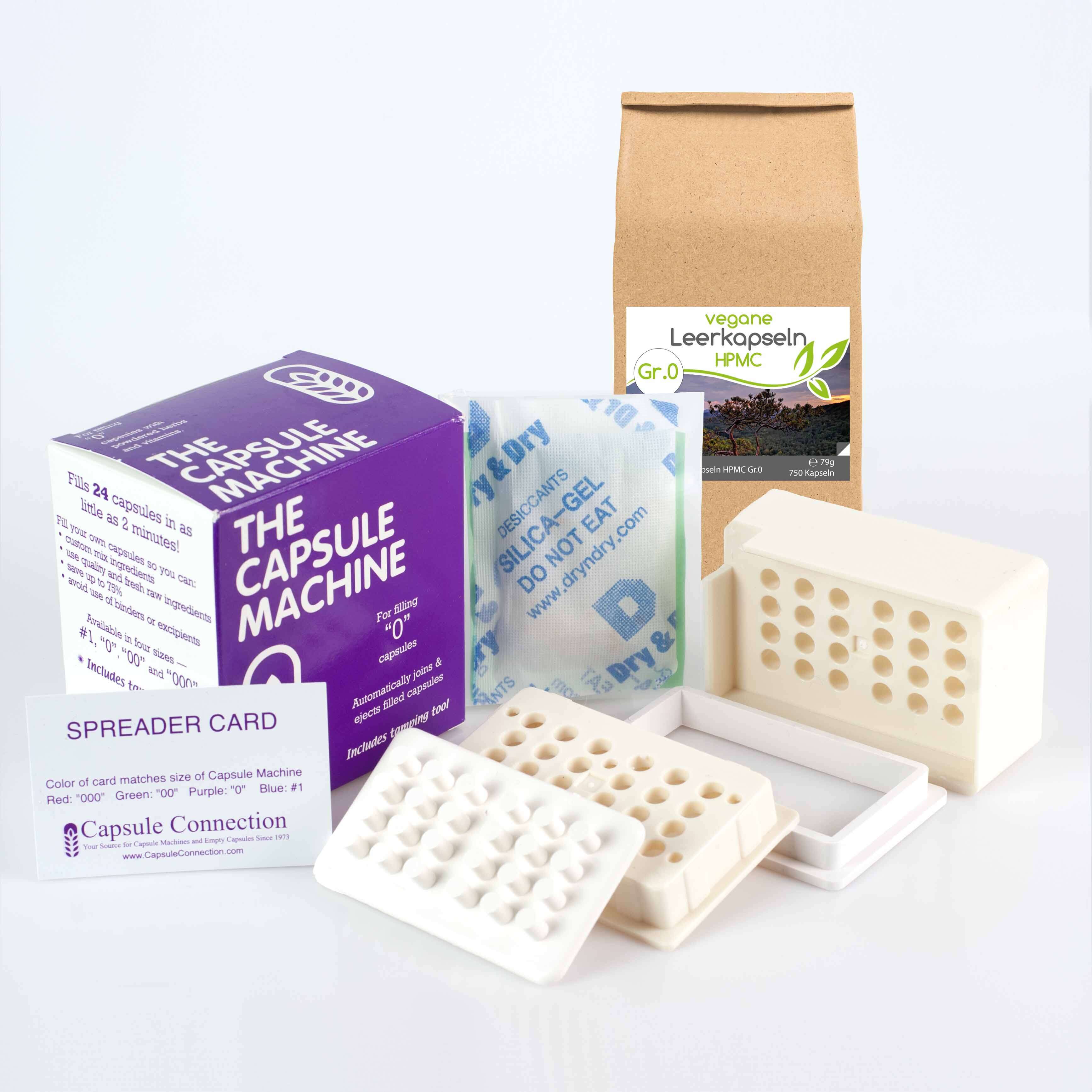 Kapselfüller "The Capsule Machine" für Kapseln der Größe "0"- mit passenden Leer...