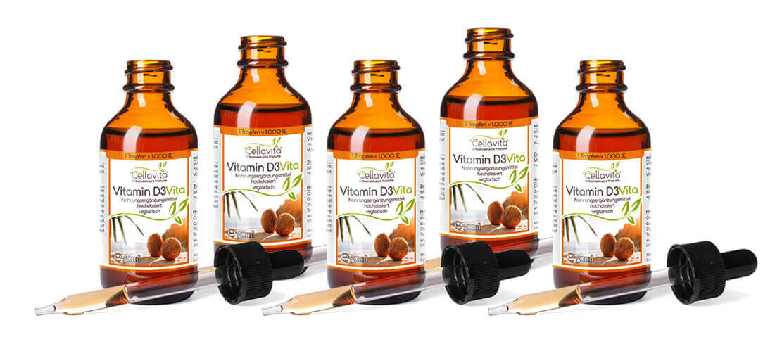 Vitamin D3 Vita 5x 50ml (1 Tropfen = 1.000 IE) hochdosiert Vorteilspaket