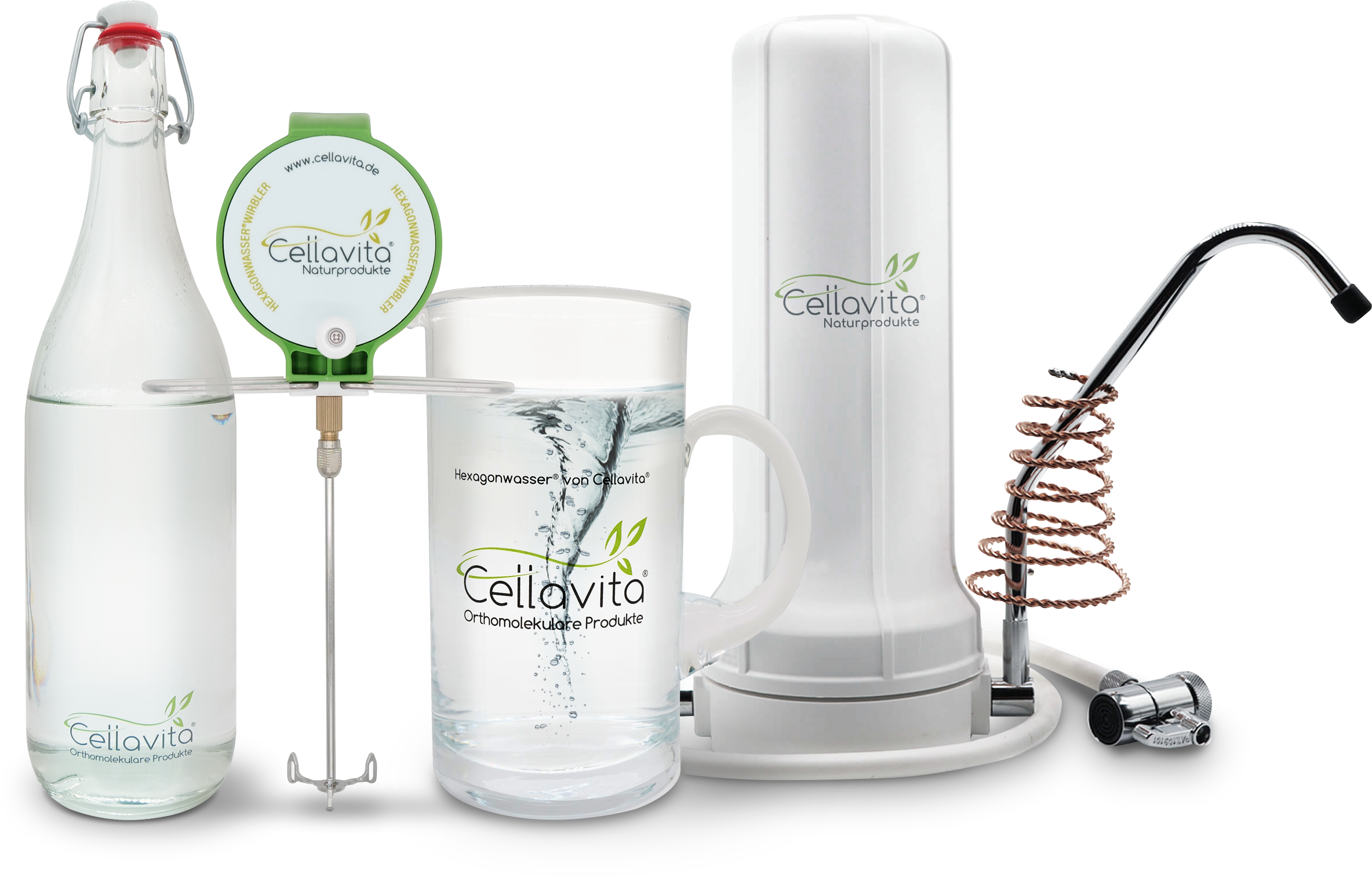 Alvito AuftischFilter Pro + Hexagonwasserwirbler Set + Quantotec®-Hochenergiespi...