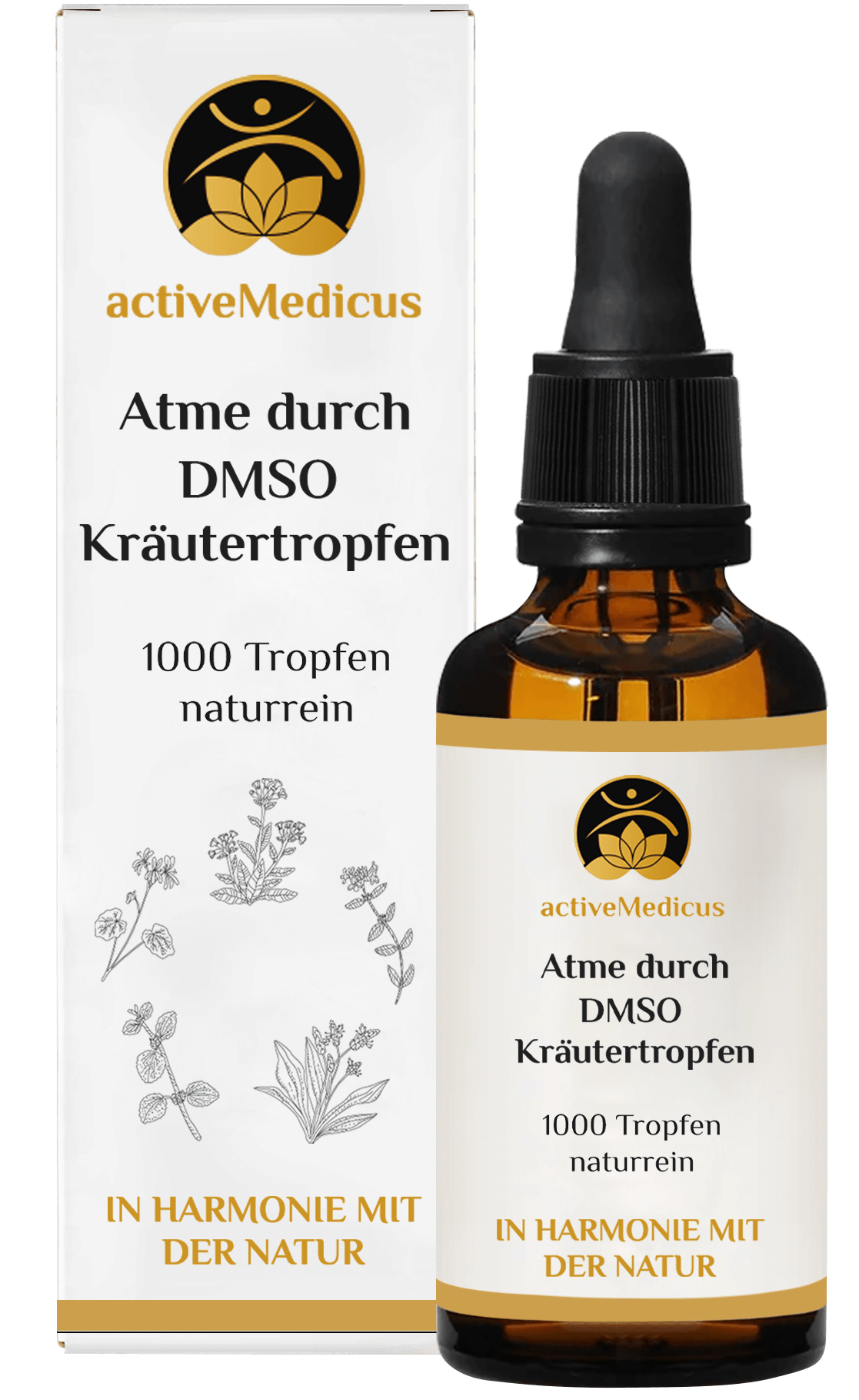 Atme durch DMSO Kräutertropfen (50 ml, 1000 Tropfen)