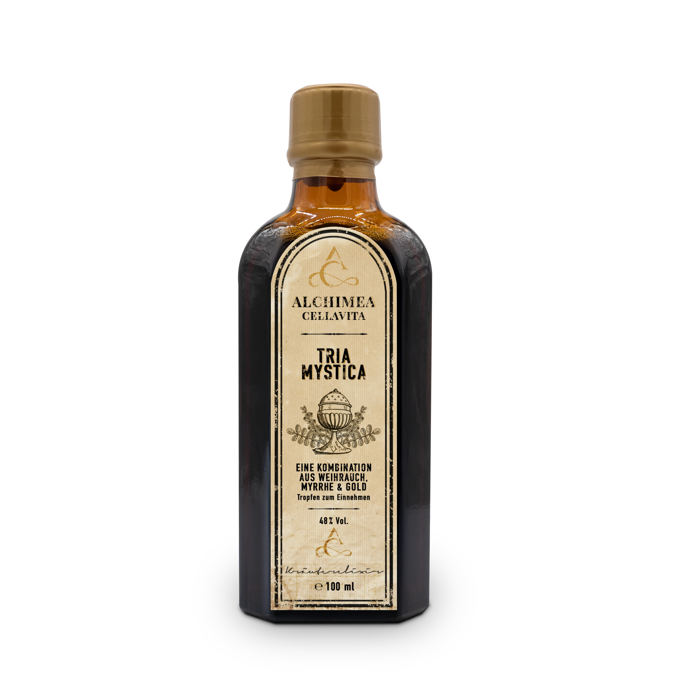 Tria Mystica – Tinktur aus Weihrauch- & Myrrhe-Extrakt, veredelt mit Gold