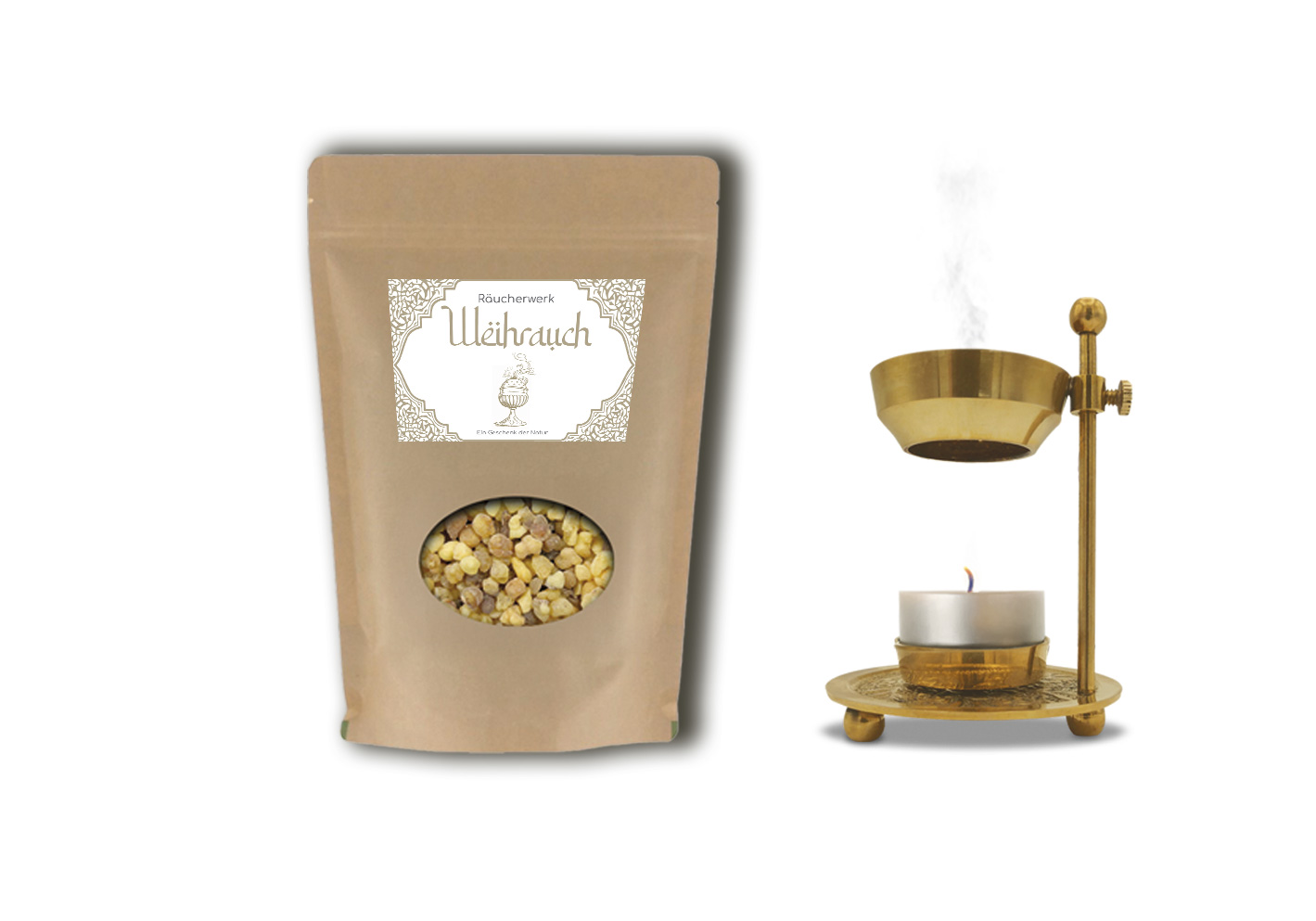 Räucher-Set: Weihrauchbrenner + Boswellia sacra Weihrauch