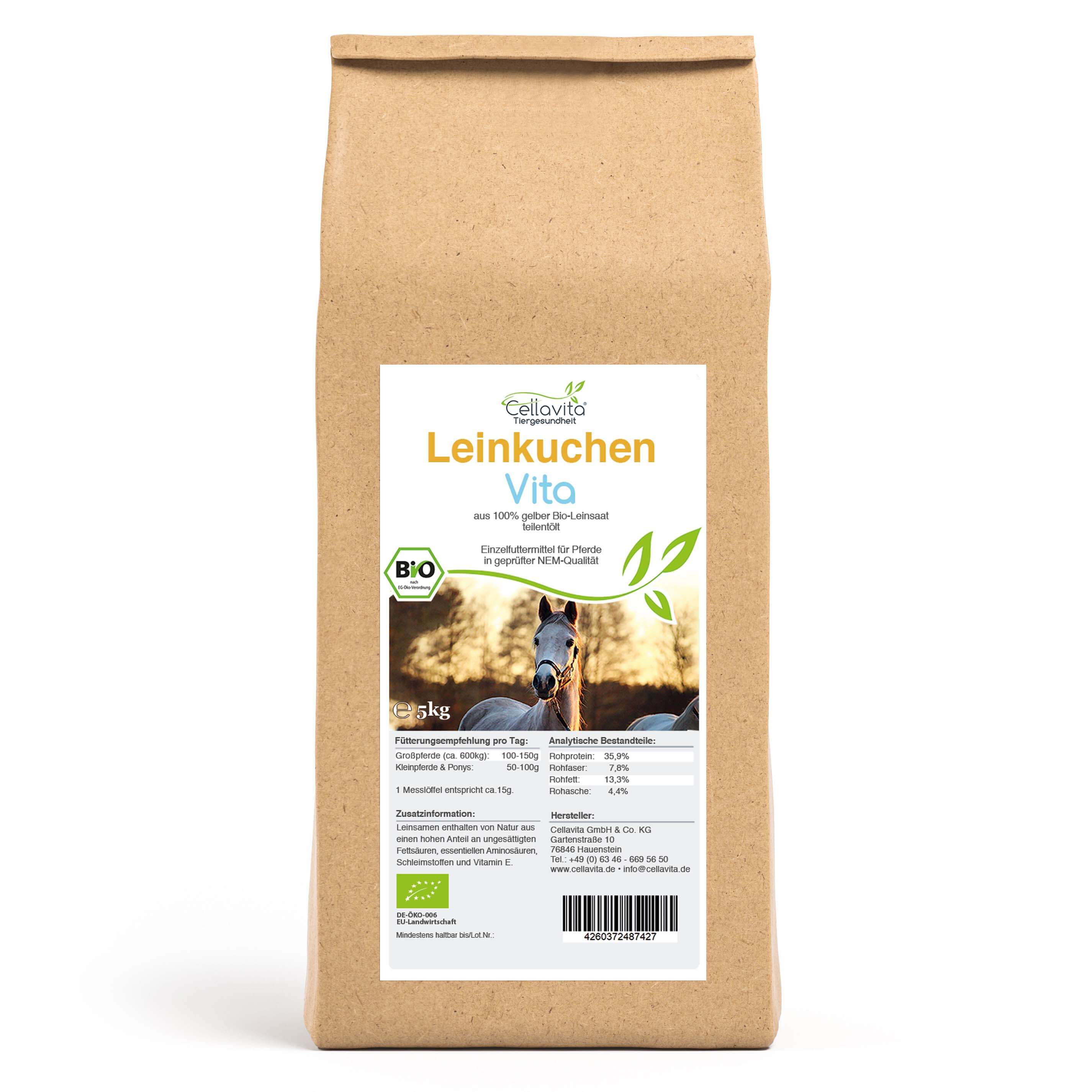 Bio-Leinkuchen Vita für Pferde 5kg Vorratsbeutel