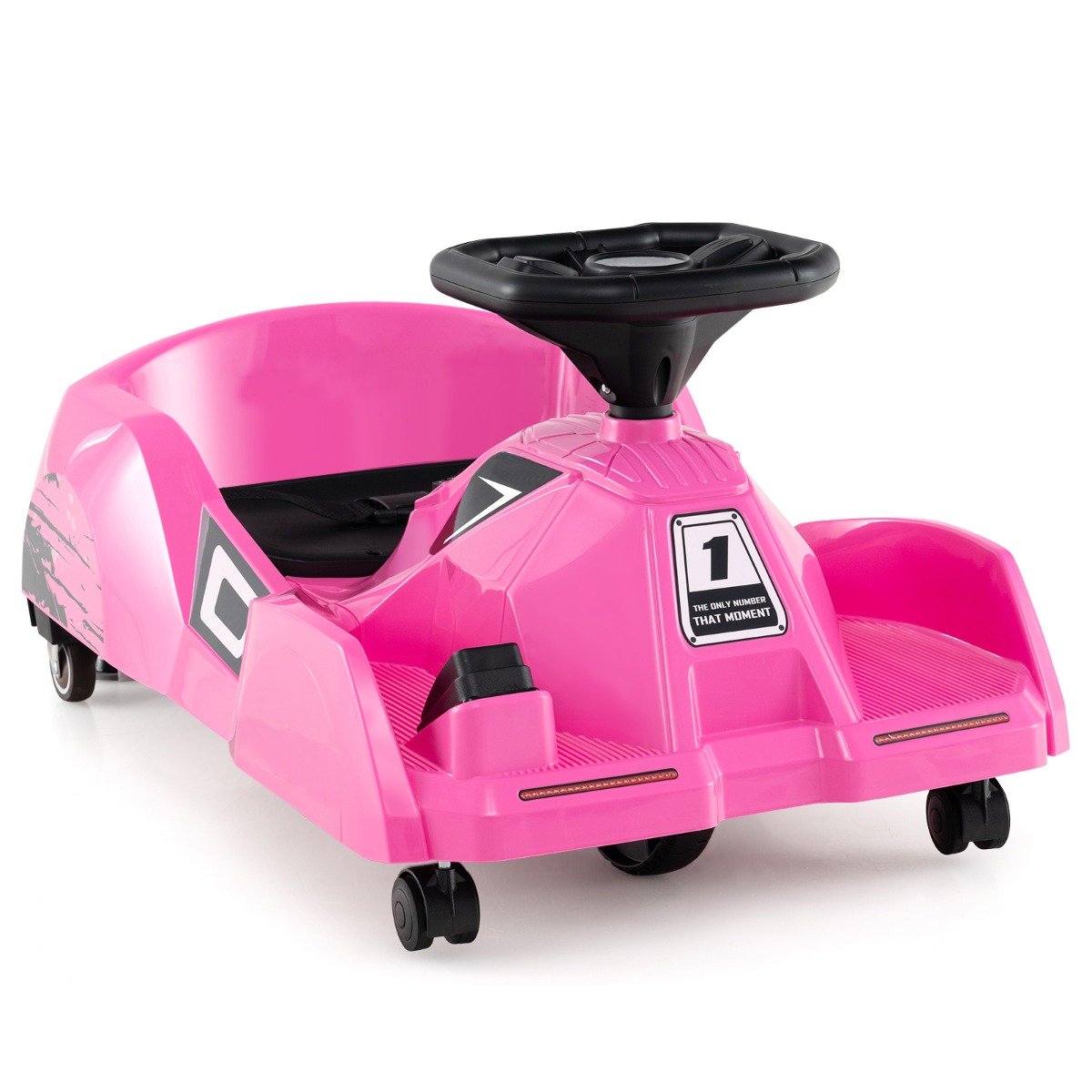 3 in 1 Reinigungs Kinder Elektro Gokart 12V Cleaning Drift Kart mit Abnehmbarem Mopp Rosa