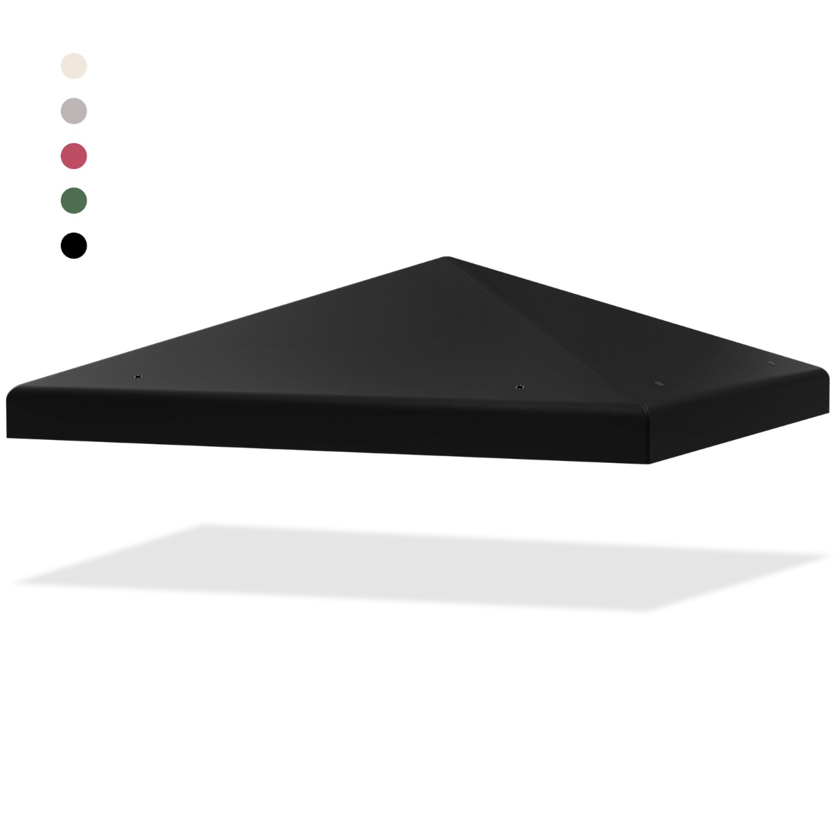 Pavillon-Ersatzdach Sonnenschutzabdeckung mit Klettverschlüssen 300 x 300 cm Schwarz