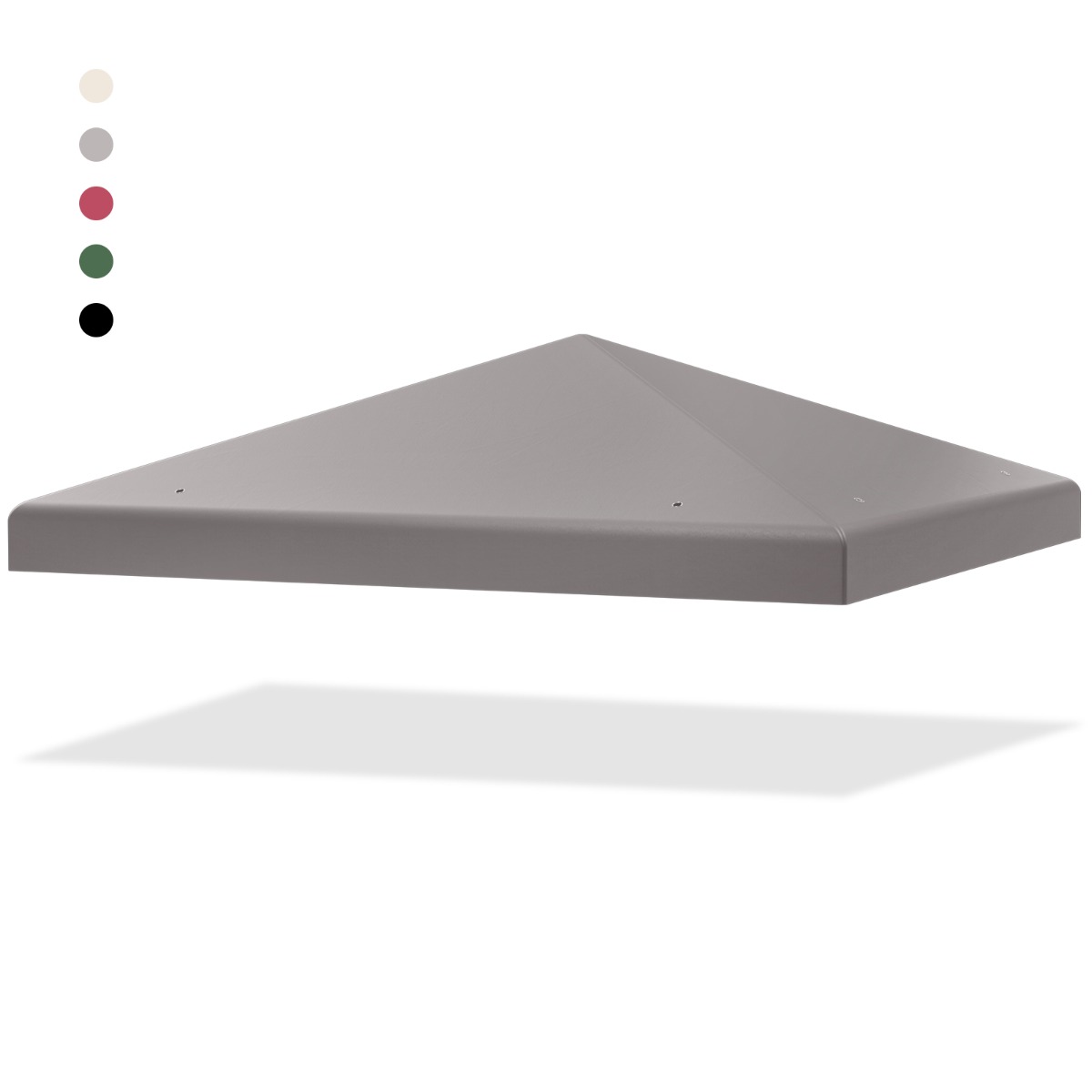 Pavillon-Ersatzdach Sonnenschutzabdeckung mit Klettverschlüssen 300 x 300 cm Grau