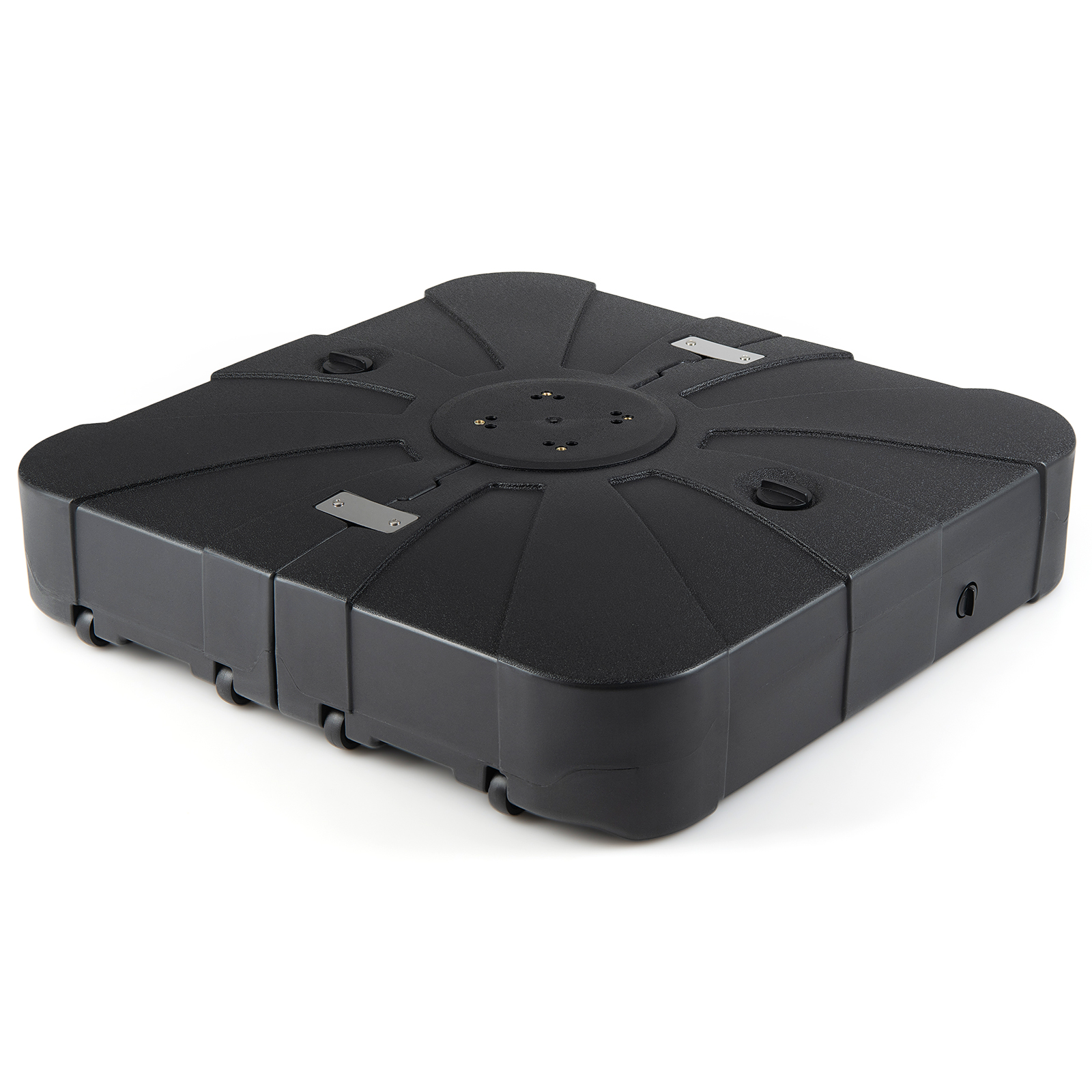 170 kg Sonnenschirmständer mit Rollen HDPE 88cm quadratisch füllbar für Garten Terrasse Poolbereich Schwarz