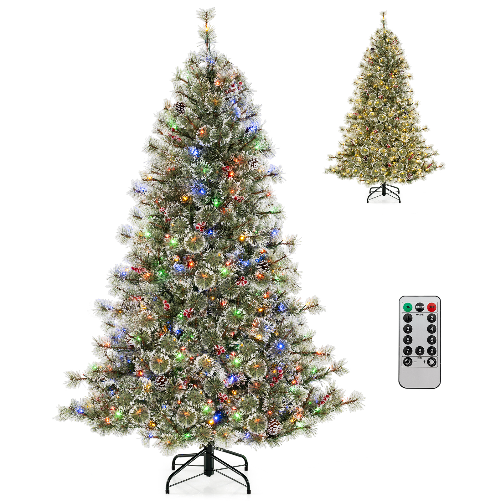 180 cm Künstlicher Weihnachtsbaum mit Beleuchtung Tannenbaum mit 350 mehrfarbigen LED-Lichtern