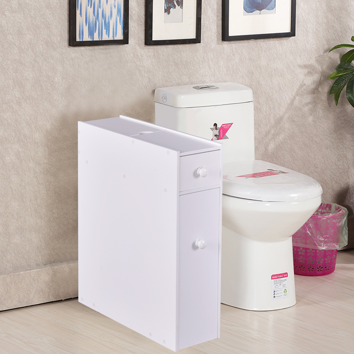 Weiß Holz Badschrank Seitenschrank Nischenschrank Weiß