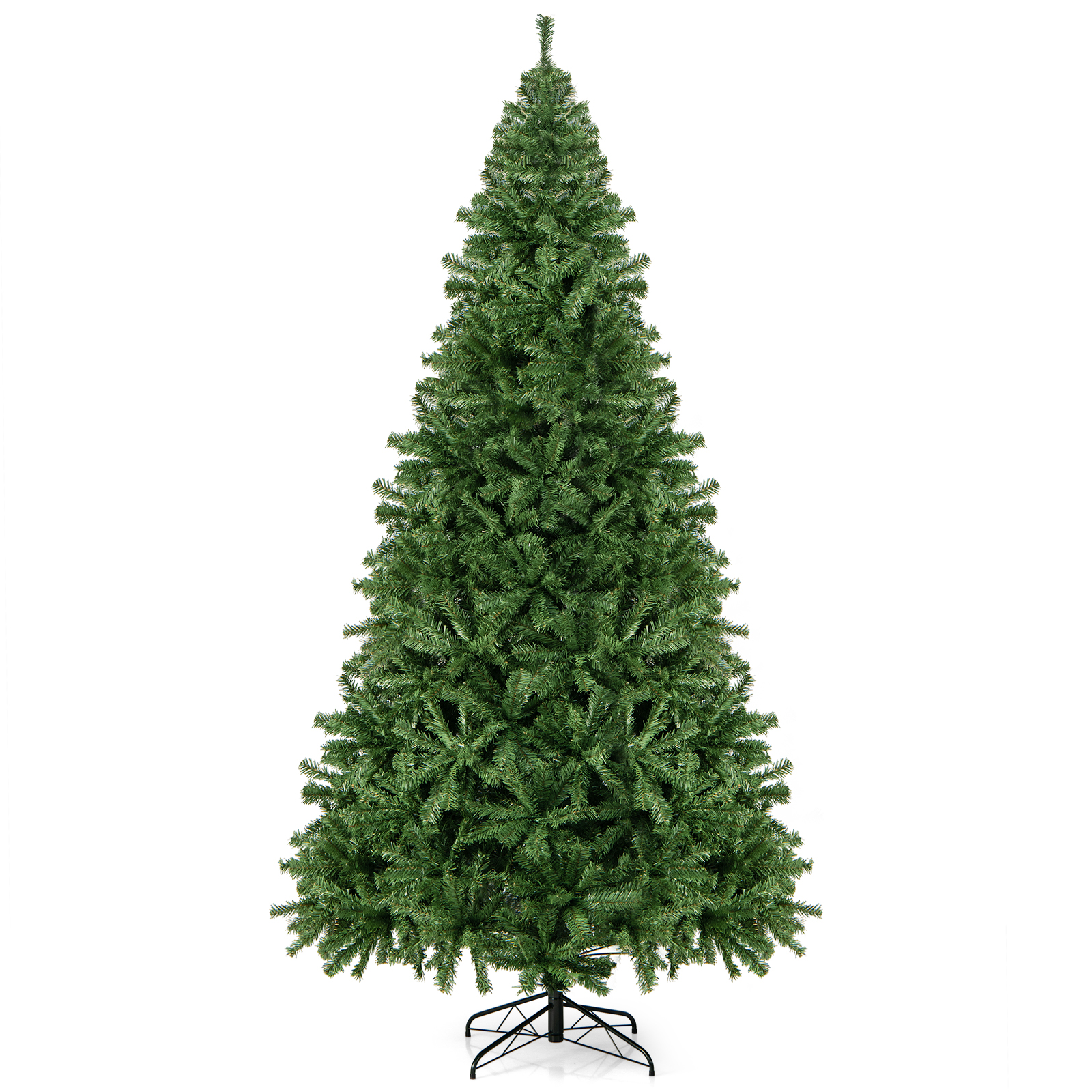 270cm Künstlicher Weihnachtsbaum mit Klappsystem & 2132 Spitzen PVC Nadeln Tannenbaum
