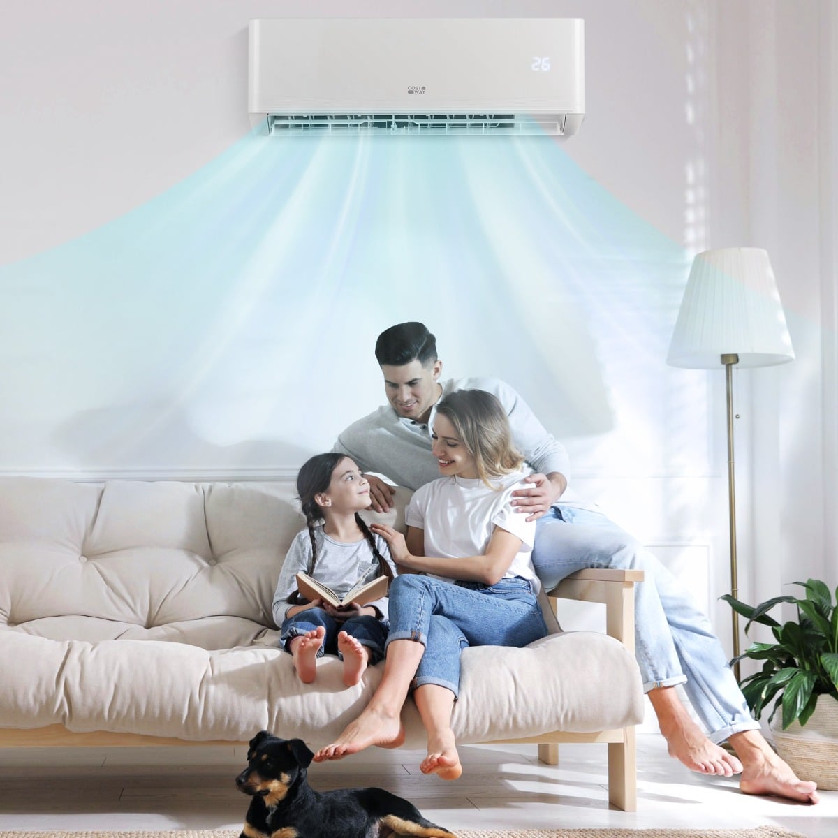 12000 BTU (34 kW) Mini-Split-Klimaanlage A++ Energieeffizientes Klimagerät mit Wärmepumpensystem Weiß