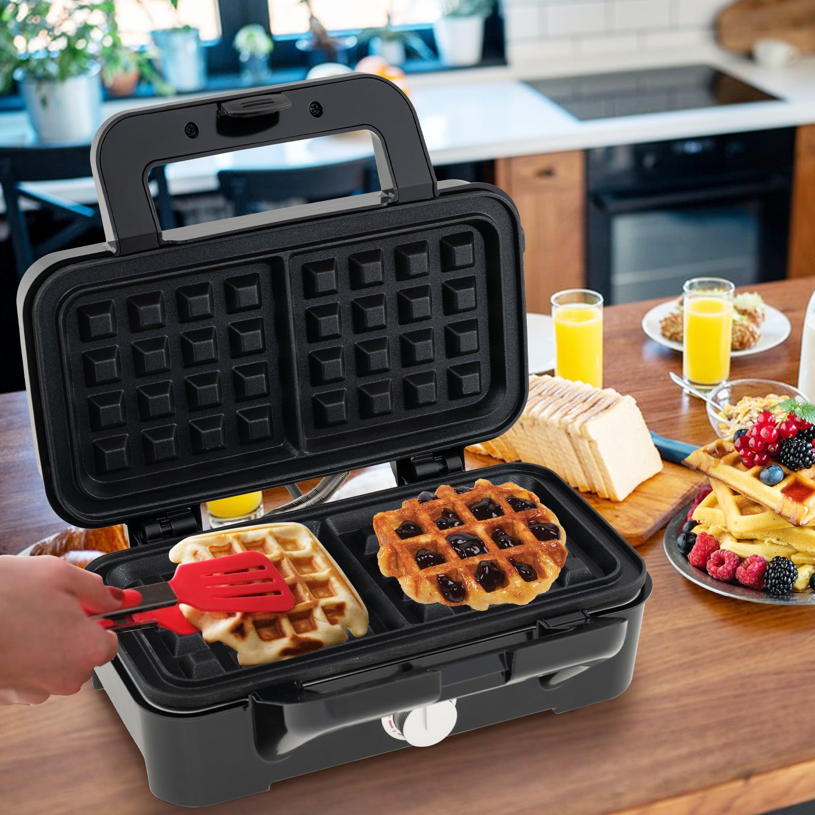 3-in-1 Waffeleisen & Panini-Presse & Sandwichtoaster Tragbarer Elektrischer Sandwichmaker