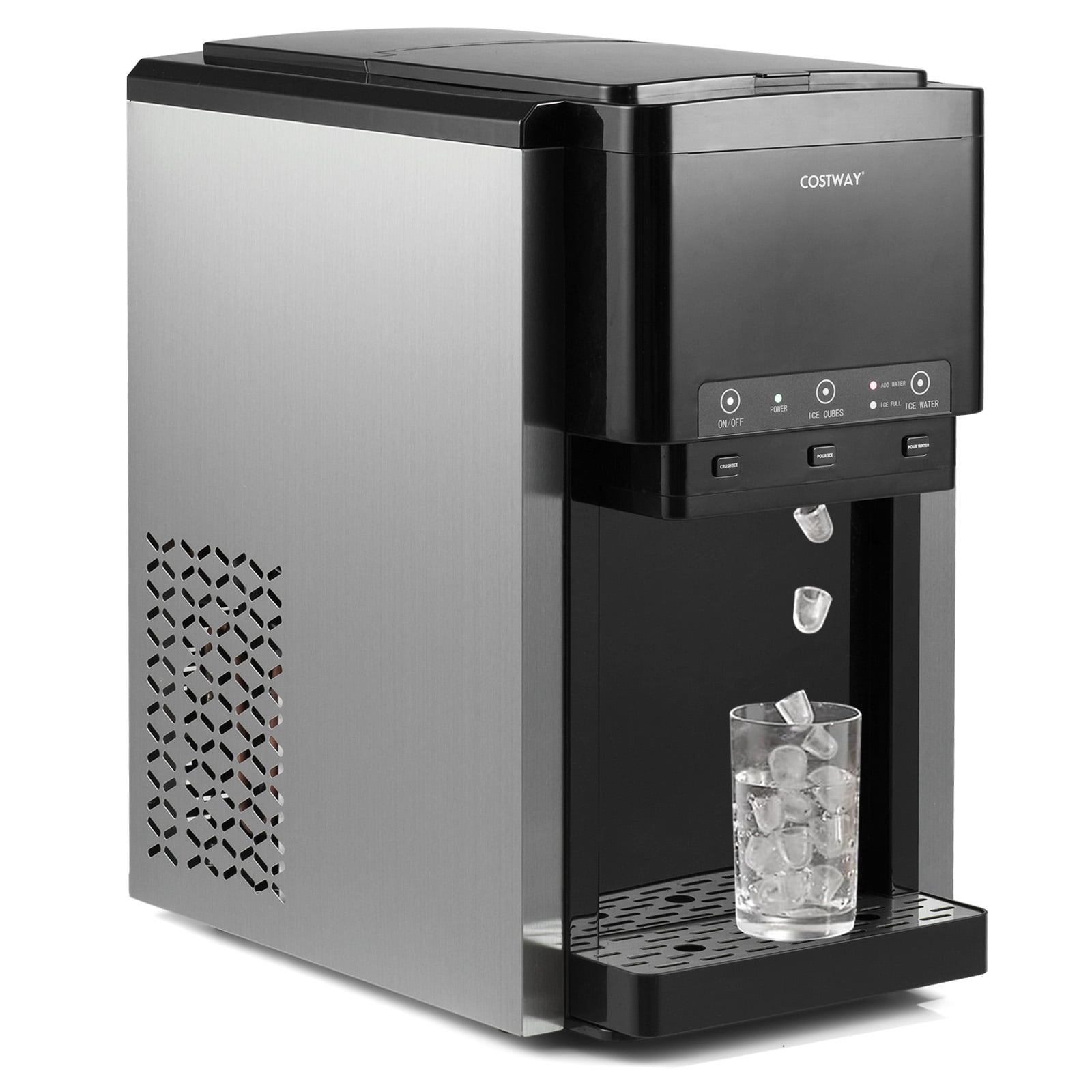 3 in 1 Wasserspender mit Eiswürfelmaschine Eiswürfelbereiter mit Zerstoßenem Eis Eisbereiter