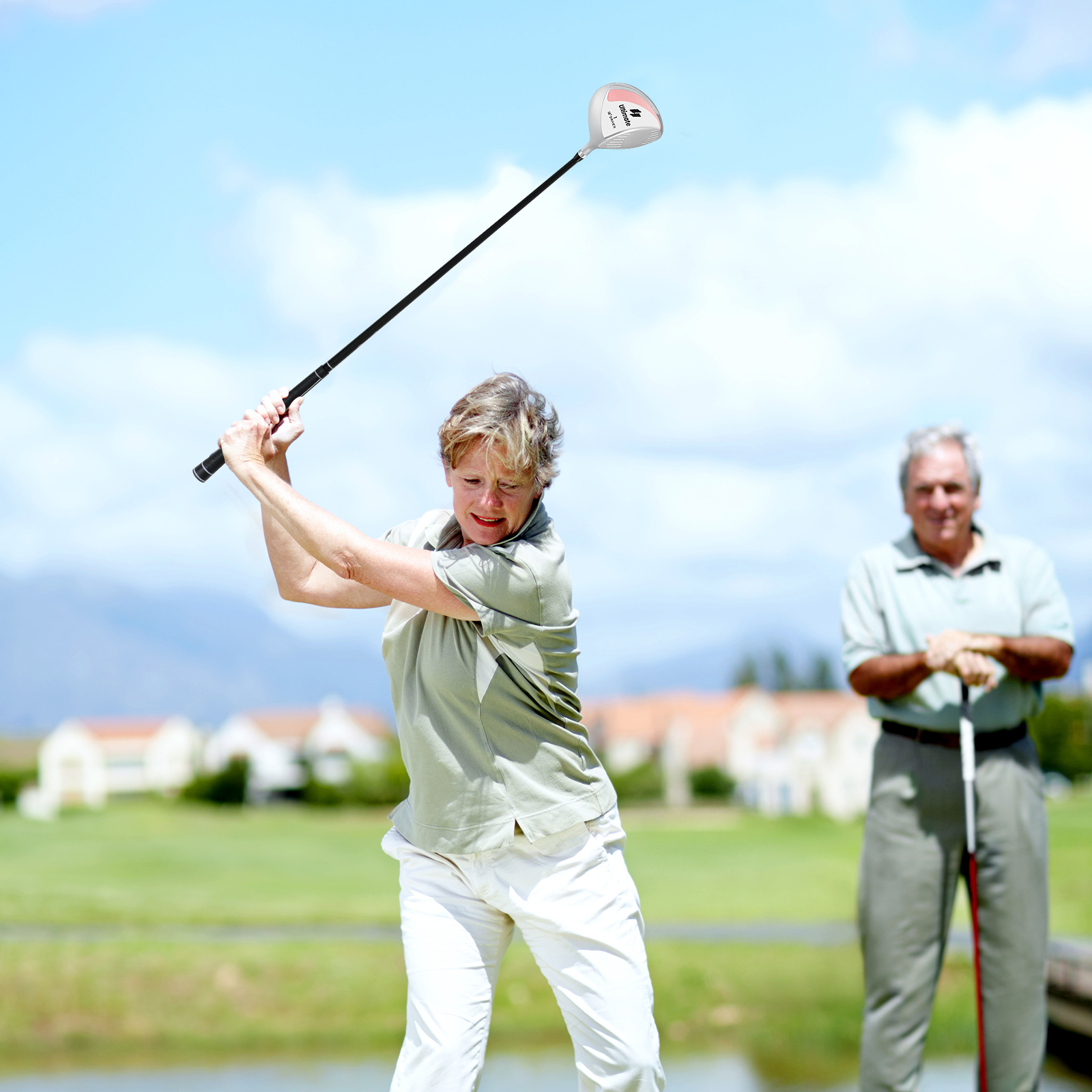 Golf Driver für Damen 460CC Golfschläger aus Aluminium für Rechtshänder mit Schlägerhaube & Graphitschaft