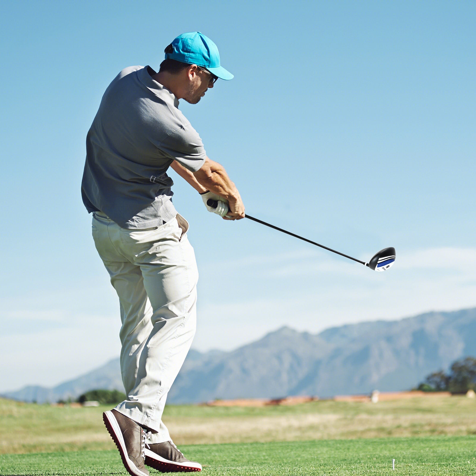 Golf Driver für Herren 460CC Golfschläger aus Aluminium für Rechtshänder mit Schlägerhaube & Graphitschaft