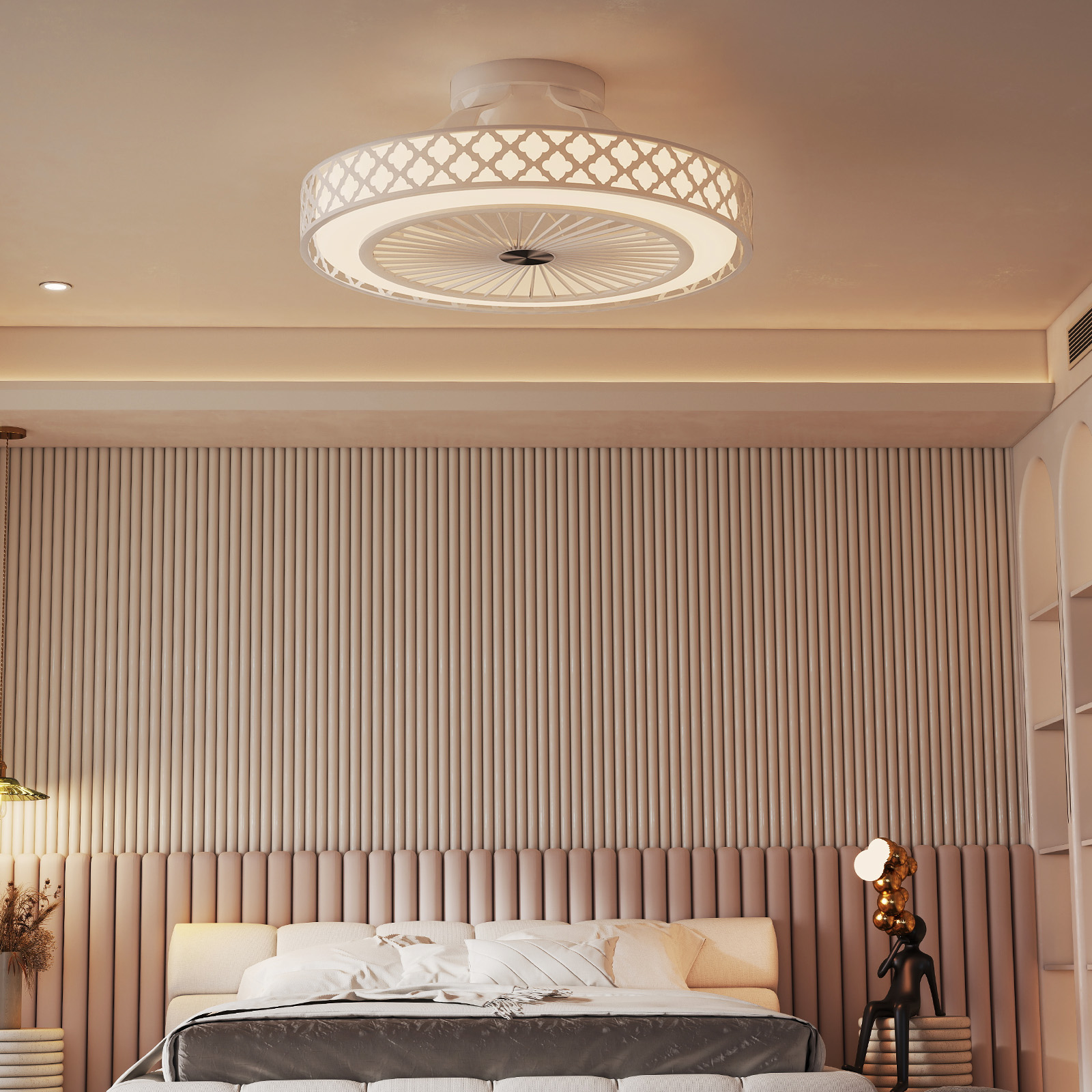 φ48cm Deckenventilator mit Beleuchtung & Fernbedienung Umkehrbarer Ventilator