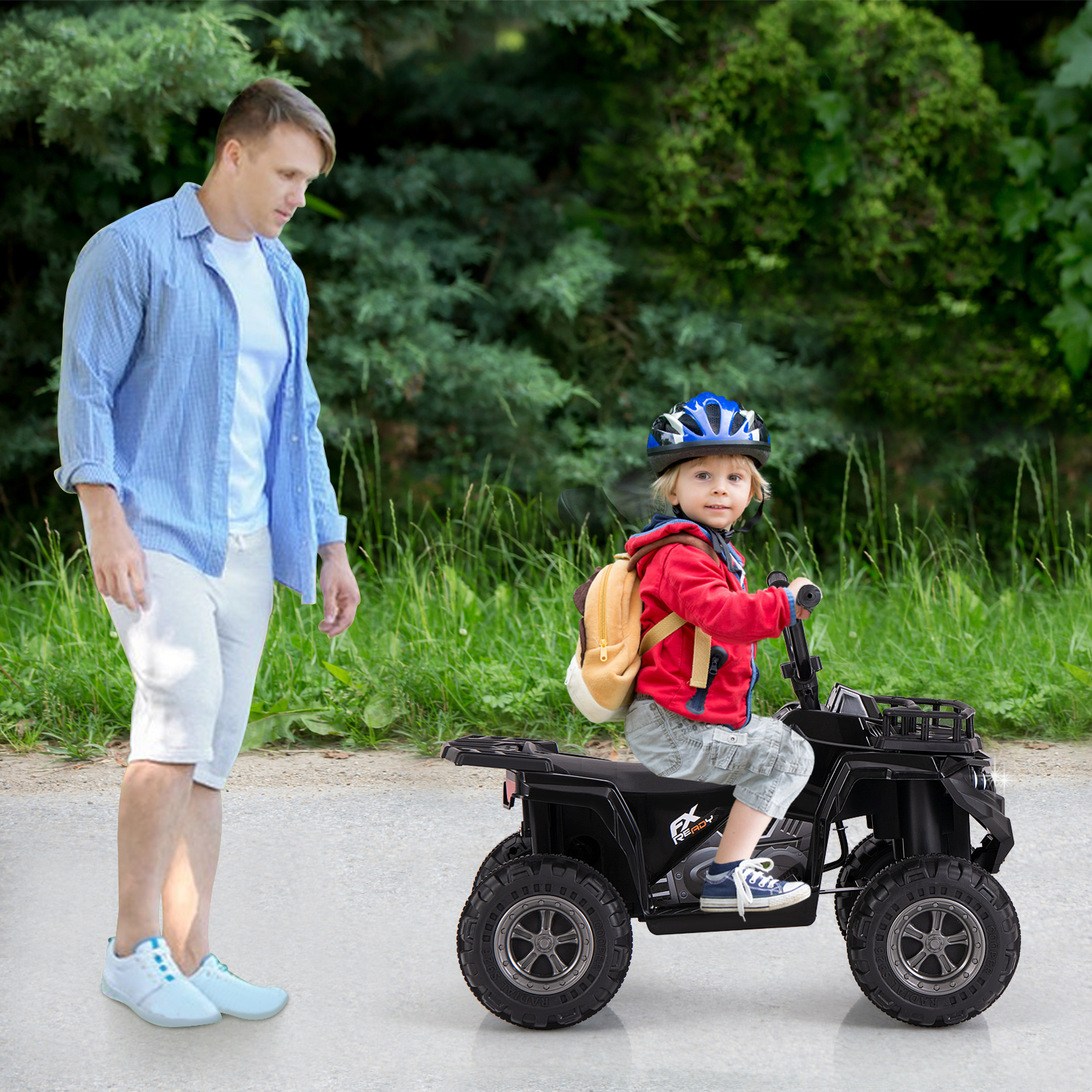 6V Kinder Elektro Quad mit Vorwärts- & Rückwärtsfunktion Elektroauto ATV Kinderquad Schwarz