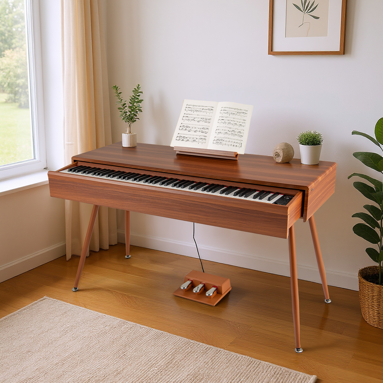 88-Tasten Graded Hammer Action Weighted Keyboard Klavier mit Push-Pull-Schublade Digitalpiano