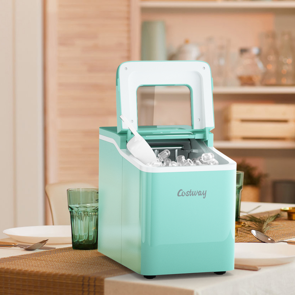 Eiswürfelmaschine Eiswürfelbereiter Icemaker Eismaschine Ice Maker Machine Farbwahl-Grün