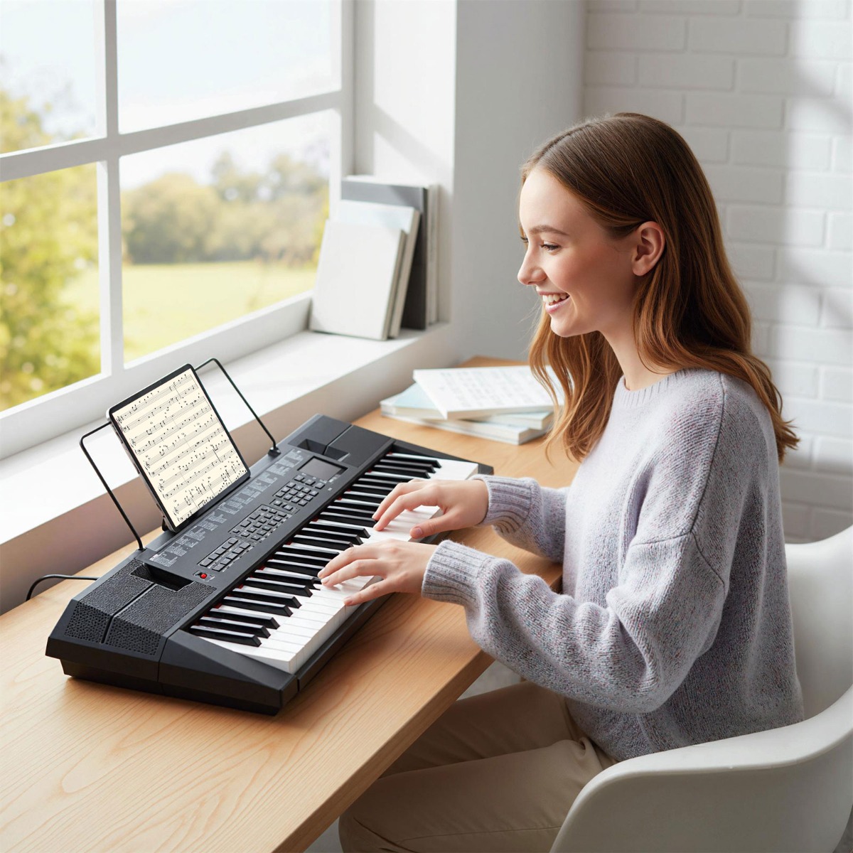 54 Tasten Klavier Keyboard für Anfänger Elektronisches Keyboard Set mit 200 Rhythmen & 200 Klangfarben