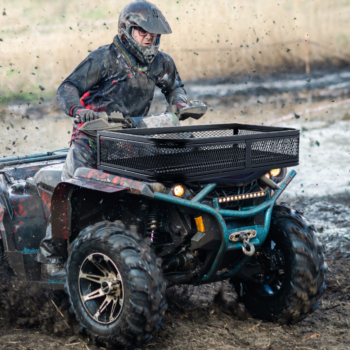 ATV-Frontladekorb Frontgepäckkorb Gepäckträgerkorb Aufbewahrungskorb 92 x 44 x 16,5 cm