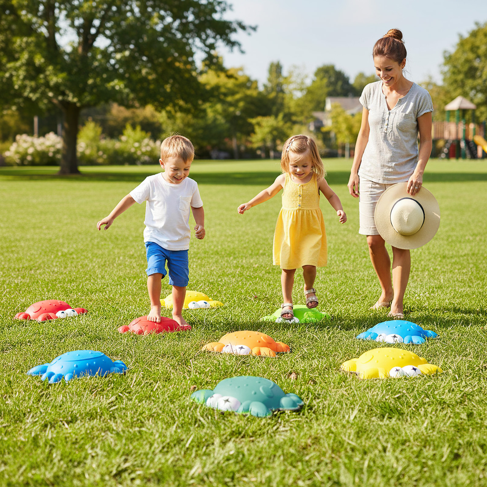 Balanciersteine für Kinder 9-teiliges Rutschfeste Stapelsteine Balanciersteine Set für Kleinkinder Bunt