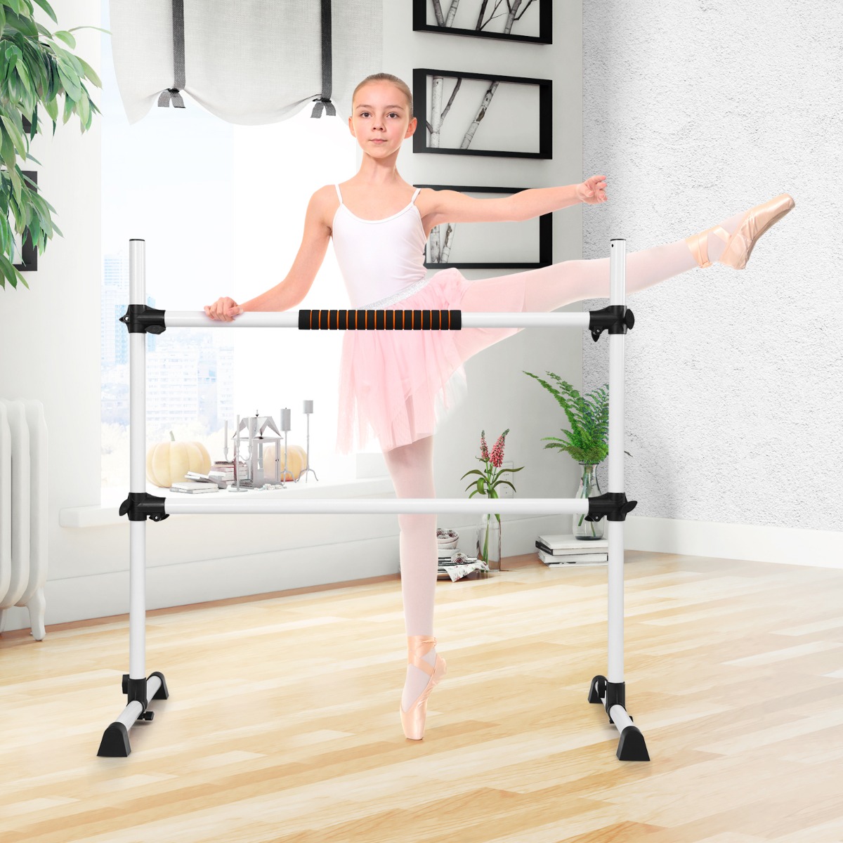 Ballet-Bar Ballettstange Ballett/Stretch Barre Höhenverstellbar Mobil 123 x 71 x 119CM
